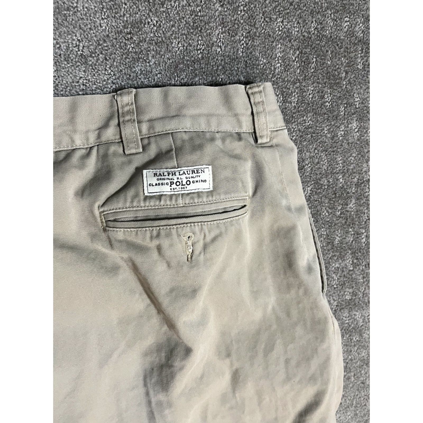 Polo Ralph Lauren VINTAGE Polo Ralph Lauren Flat Front Prospect Mens Twill Trousers Beige 40x30 Size US L / EU 52-54 / 3 - 5 Thumbnail