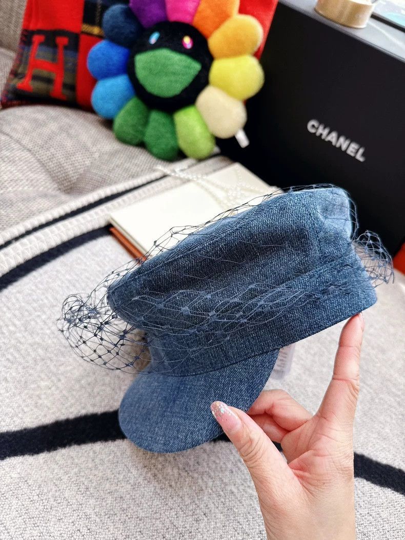 Dior Dior Blue Denim Newsboy Hat-2506 Size ONE SIZE - 4 Thumbnail