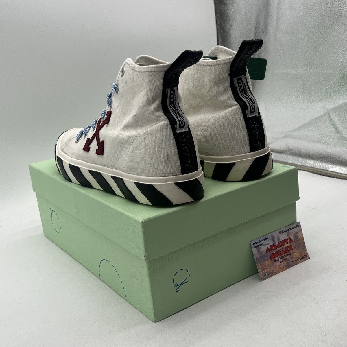 Off-White Off white vulc sneaker mid white burgundy Size US 12 / EU 45 - 4 Thumbnail