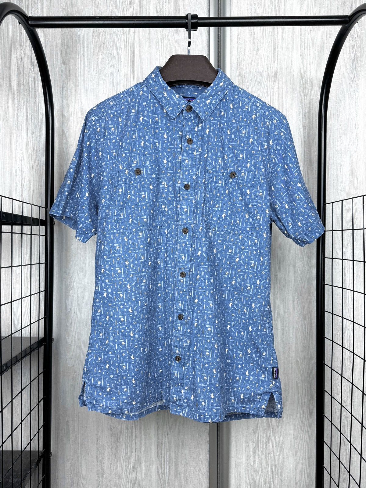 Patagonia Patagonia Back Step Blue Shirt Mens Swamp Stamp Hemp Cotton Size US M / EU 48-50 / 2 - 1 Thumbnail