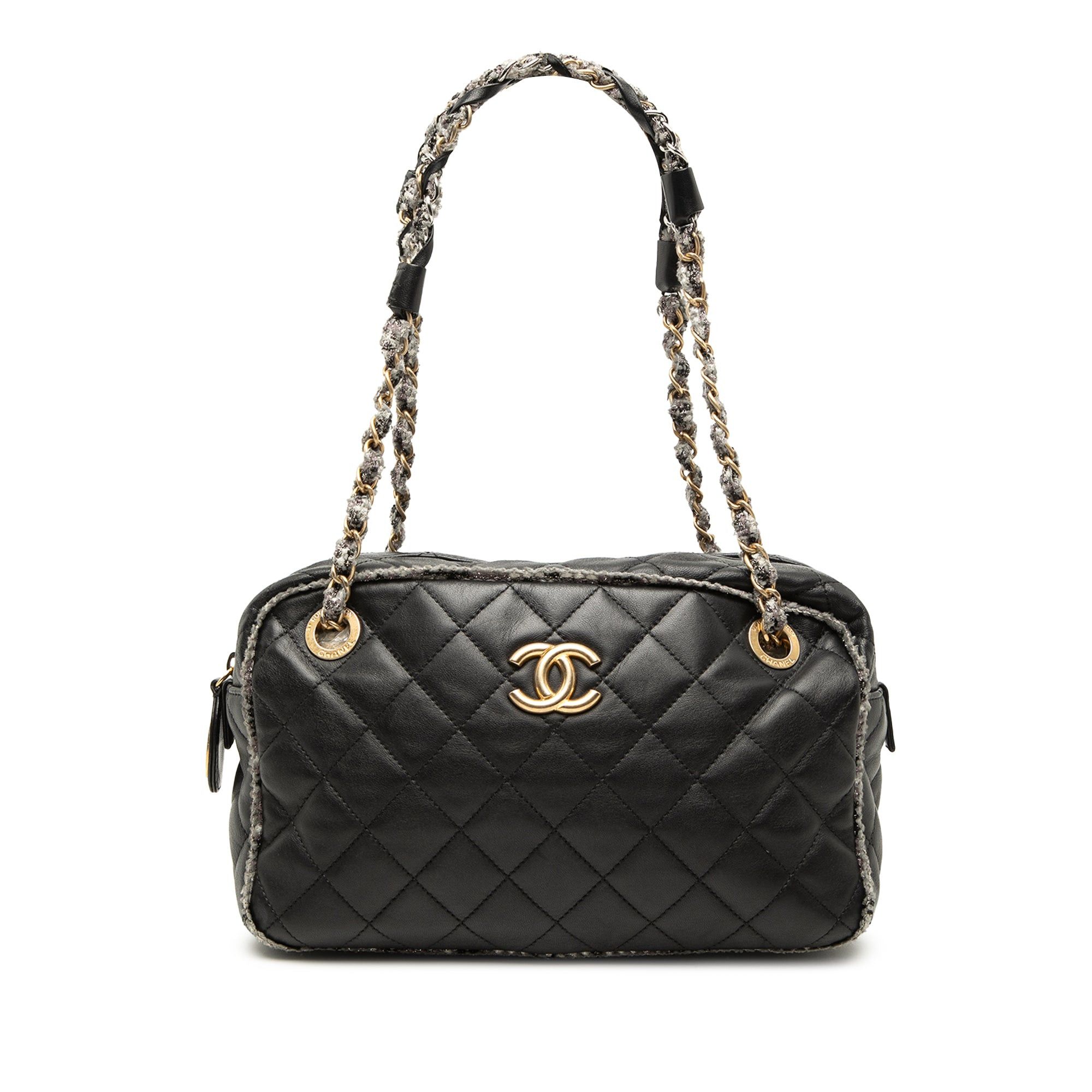 Chanel CC Quilted Lambskin Tweedy Bowler Bag Size ONE SIZE - 1 Thumbnail