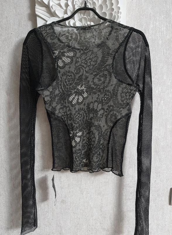 Designer Designer Mesh Longsleeve with Fishnet sleeves sz S Piena Size S / US 4 / IT 40 - 6 Thumbnail
