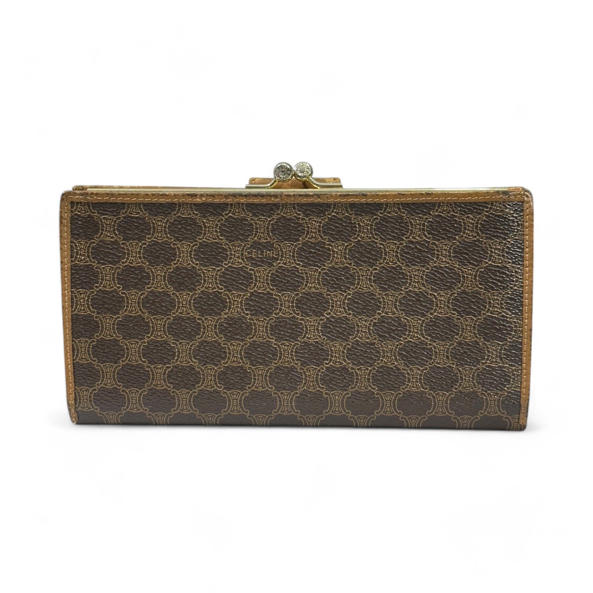 Celine Celine Long Wallet Macadam Brown Logo Monogram Vintage Purse Size ONE SIZE - 2 Thumbnail