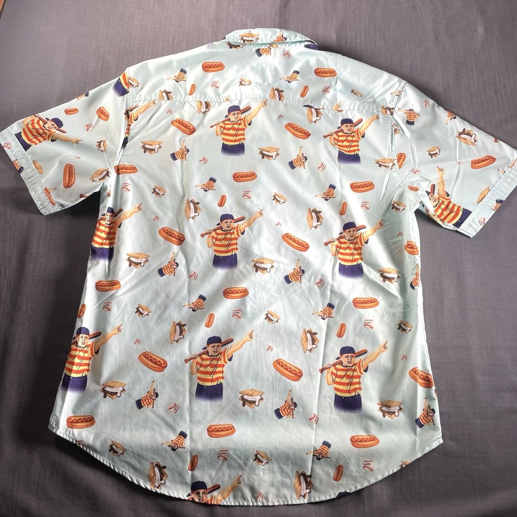 AQUA RSVLTS x The Sandlot Shirt Men L Aqua Ham Button Up Baseball Camp Baseball Size US L / EU 52-54 / 3 - 6 Thumbnail