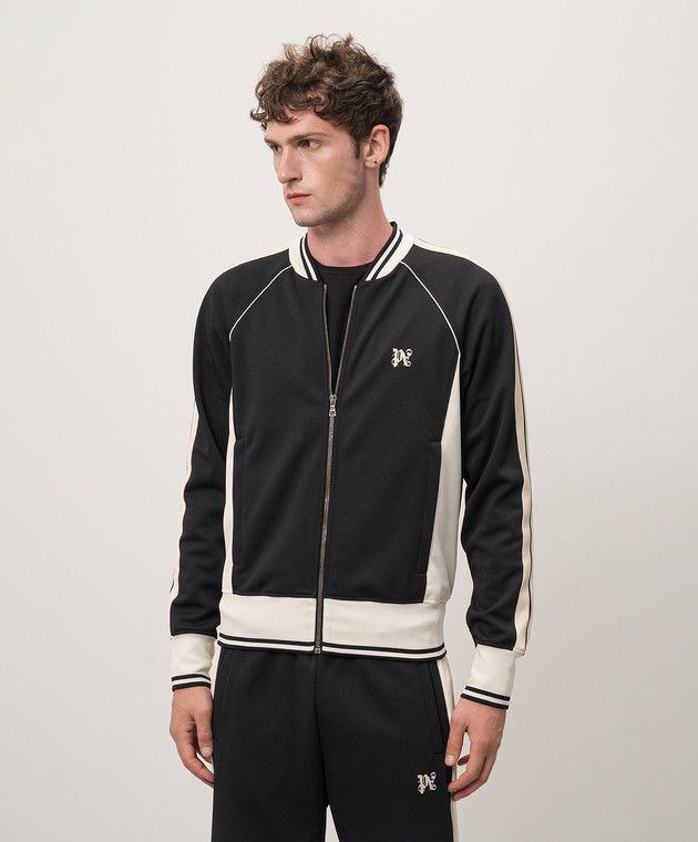 Palm Angels o1s22i1n1224 Zip-up Sweatshirt in Black White Size US XXL / EU 58 / 5 - 3 Thumbnail