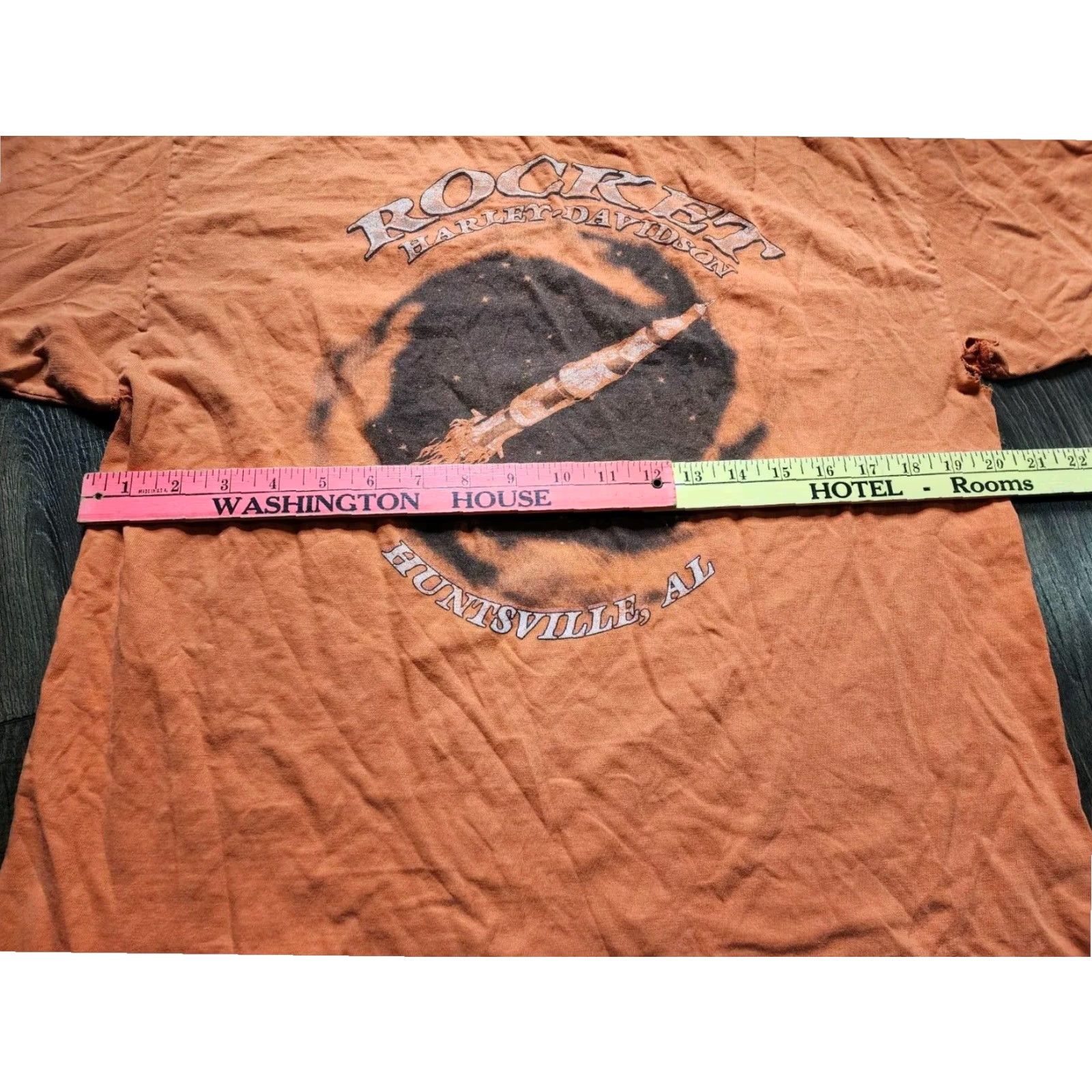 Harley Davidson VINTAGE Harley Davidson Rocket T Shirt Mens Large Orange Thrashed USA Biker Tee Size US L / EU 52-54 / 3 - 3 Thumbnail