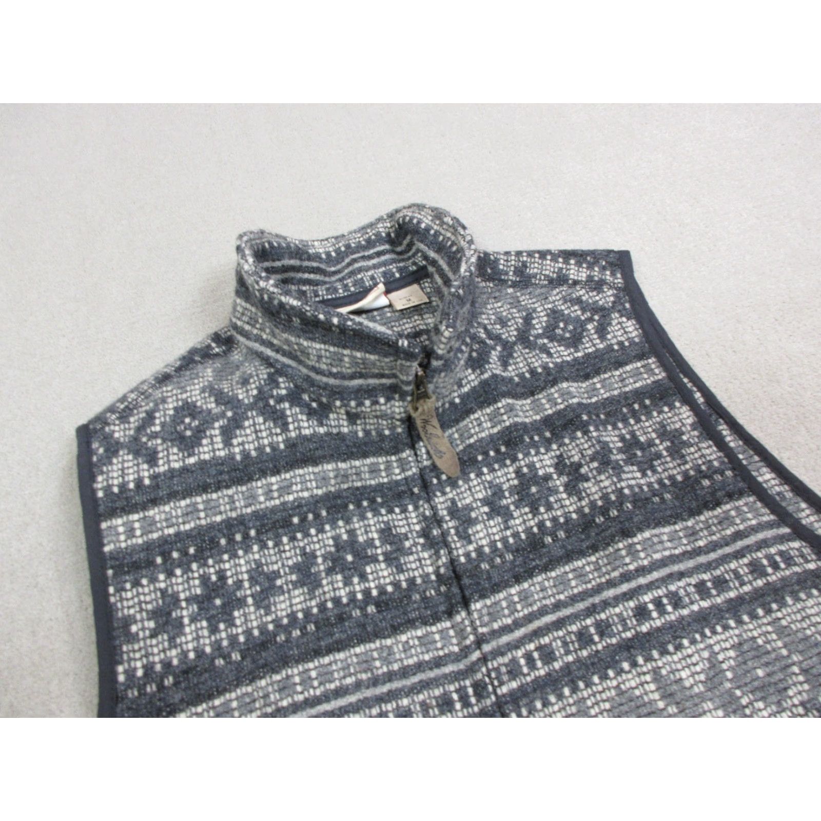 Vintage VINTAGE Woolrich Vest Sweater Womens Medium Gray Beige Knit Logo Outdoor Size M / US 6-8 / IT 42-44 - 2 Thumbnail