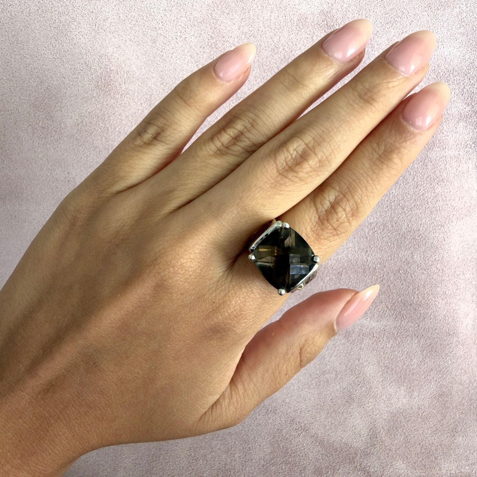 Sterling Silver sterling silver smoky quartz & citrine ring size 6.75 Size ONE SIZE - 2 Thumbnail