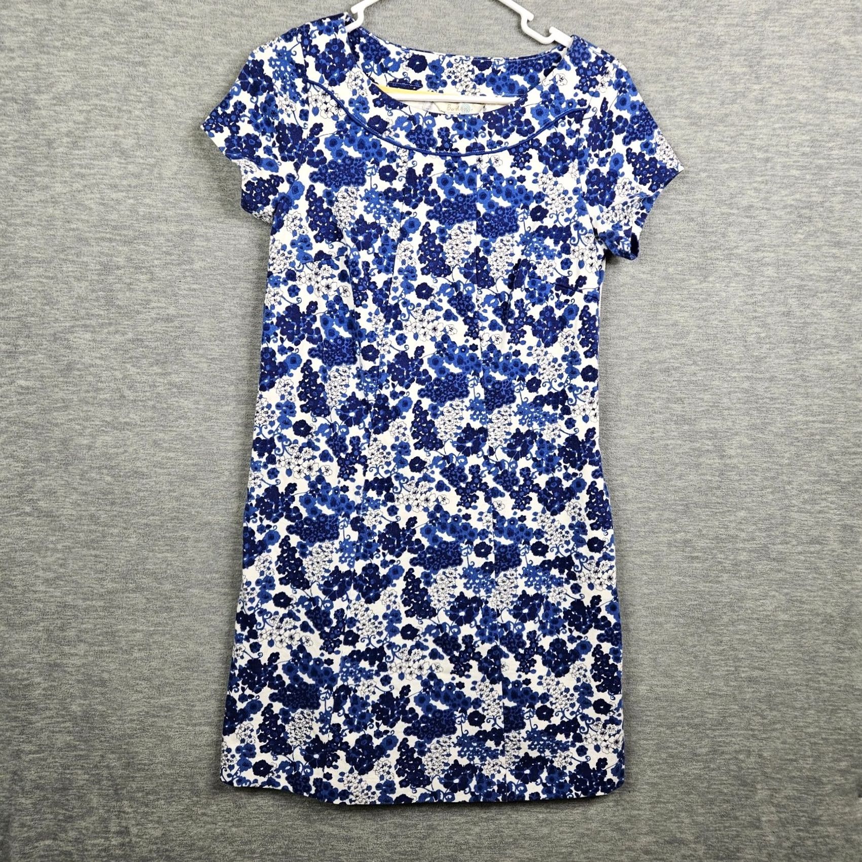 Boden Boden Dress Floral Print Short Sleeve Shift Dress Women 6R Blue White Cotton All Season Vintage No Size 28" / US 6 / IT 42 - 2 Thumbnail
