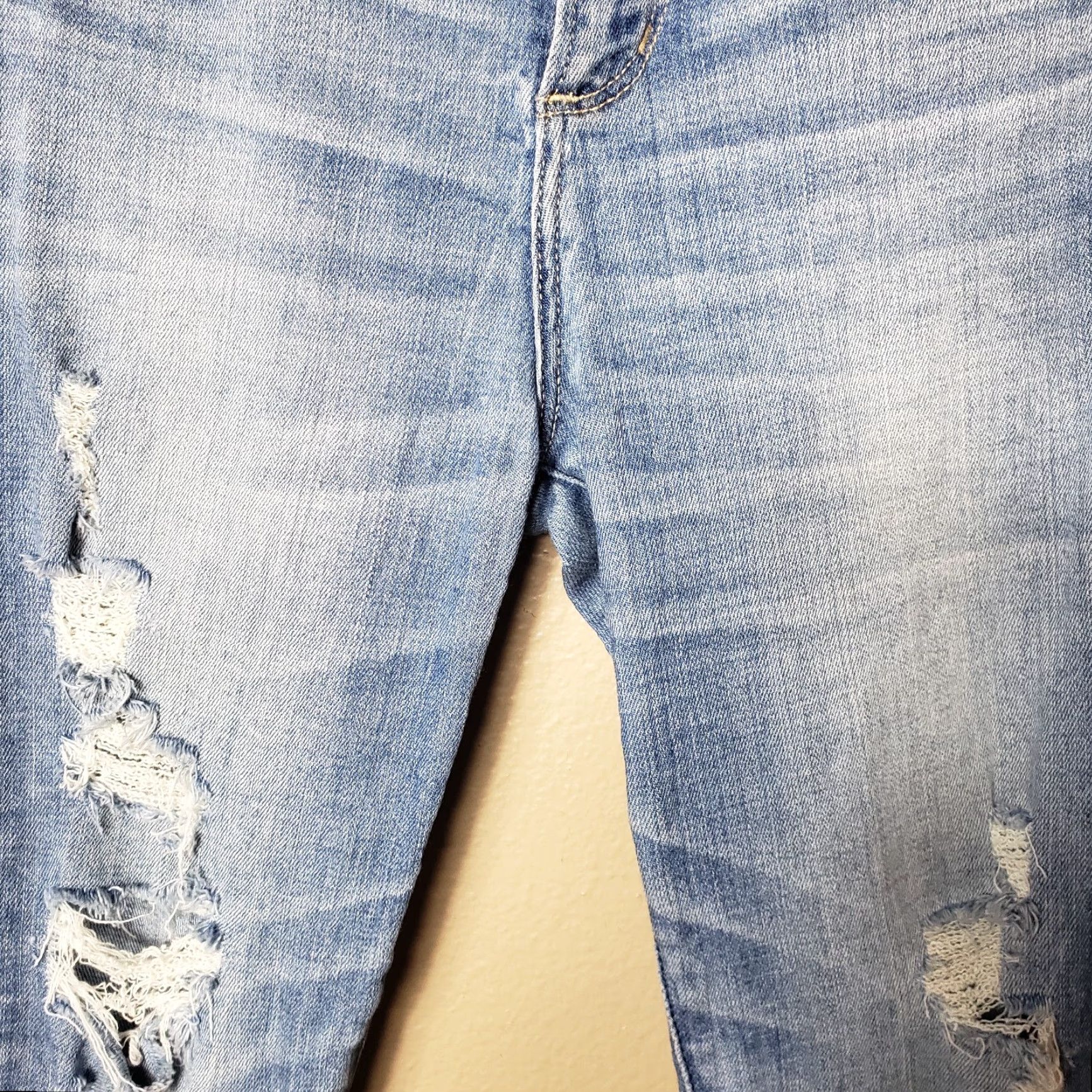 Abercrombie & Fitch Abercrombie & Fitch Simone High Rise Super Skinny Jeans-Size 27/4 Short Women Denim Blue Distressed Zip Fly Vintage NoPattern Size 27" / US 4 / IT 40 - 3 Thumbnail