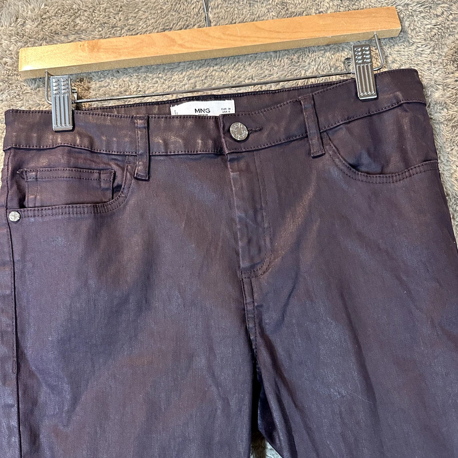 Other MNG Eggplant Purple Coated Denim Pants Jeans Belle Skinny 6 Size 28" / US 6 / IT 42 - 3 Thumbnail