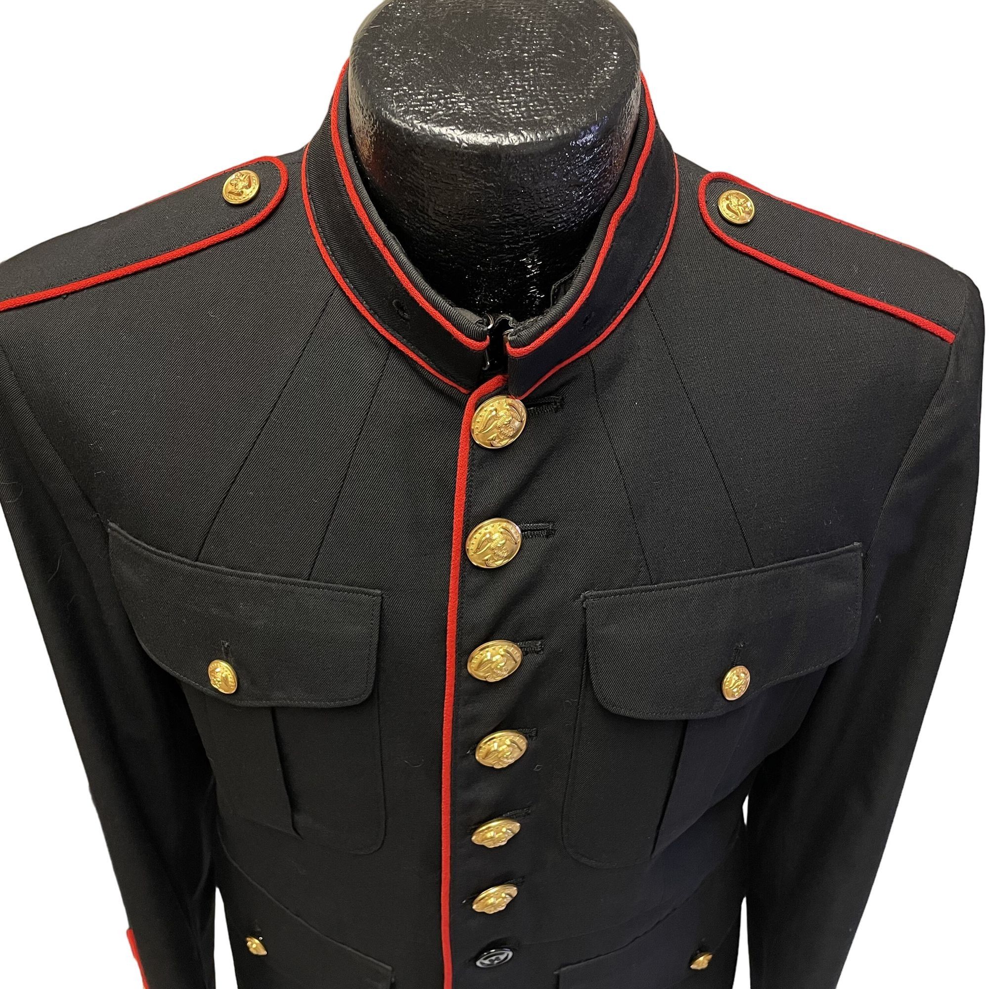 Other Vtg USMC Military Dress Blues Sport Coat Black Jacket Size 40R - 3 Thumbnail