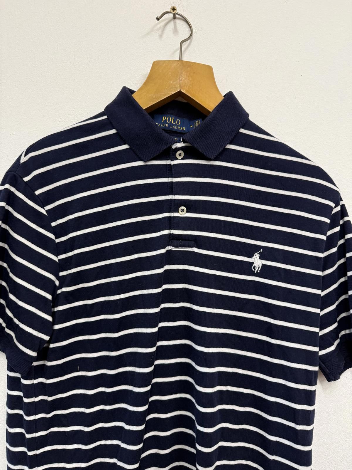Polo Ralph Lauren Polo Ralph Lauren Custom Slim Fit Striped Polo Shirt Navy & Size US M / EU 48-50 / 2 - 3 Thumbnail