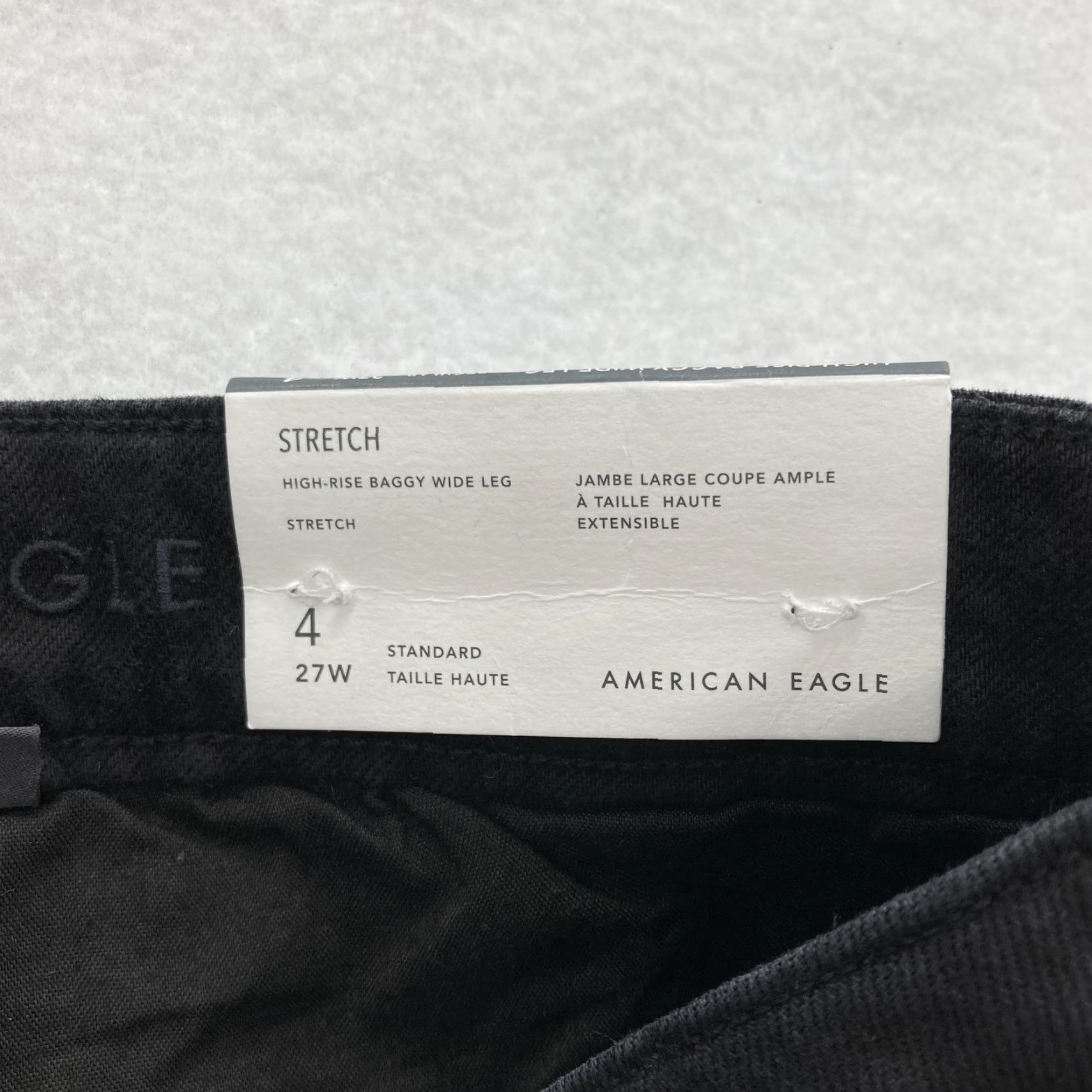 American Eagle Outfitters American Eagle Jeans Womens 4 Black High-Rise Baggy Wide Leg Cargo Stretch NWT Size 27" / US 4 / IT 40 - 7 Thumbnail