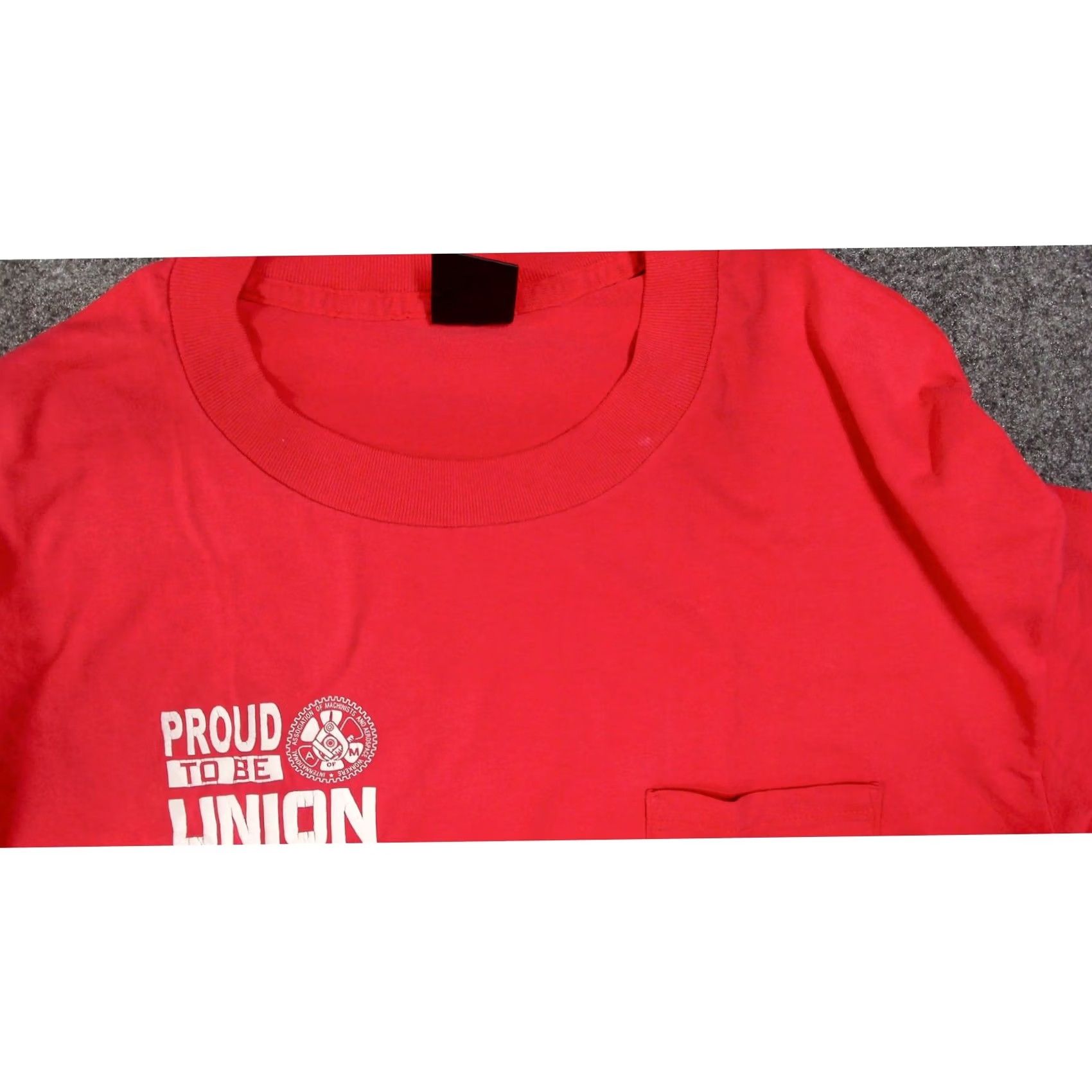 Vintage VINTAGE 90s Machinists Union Pocket T-Shirt Rattlesnake Strike Red Mens 2XL Single Size US XXL / EU 58 / 5 - 7 Thumbnail