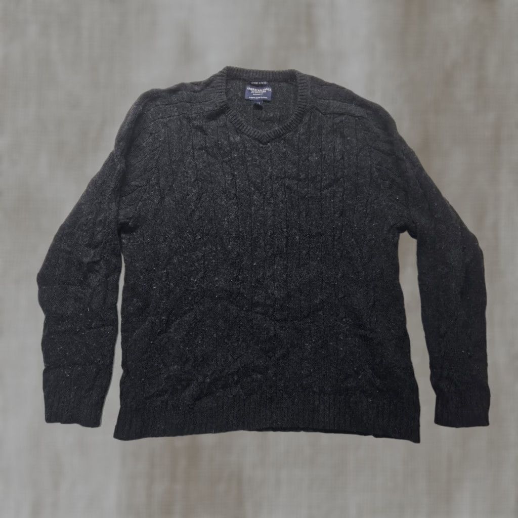 American Eagle Outfitters VINTAGE American Eagle Men's Sweater Long Sleeve Crew Neck Pullover All Seasons Black XLT Tall Size US XL / EU 56 / 4 - 1 Thumbnail