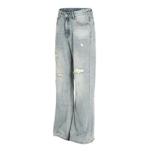 Japanese Brand × Jean American retro ripped washed flared jeans y2k Size US 32 / EU 48 - 2 Thumbnail
