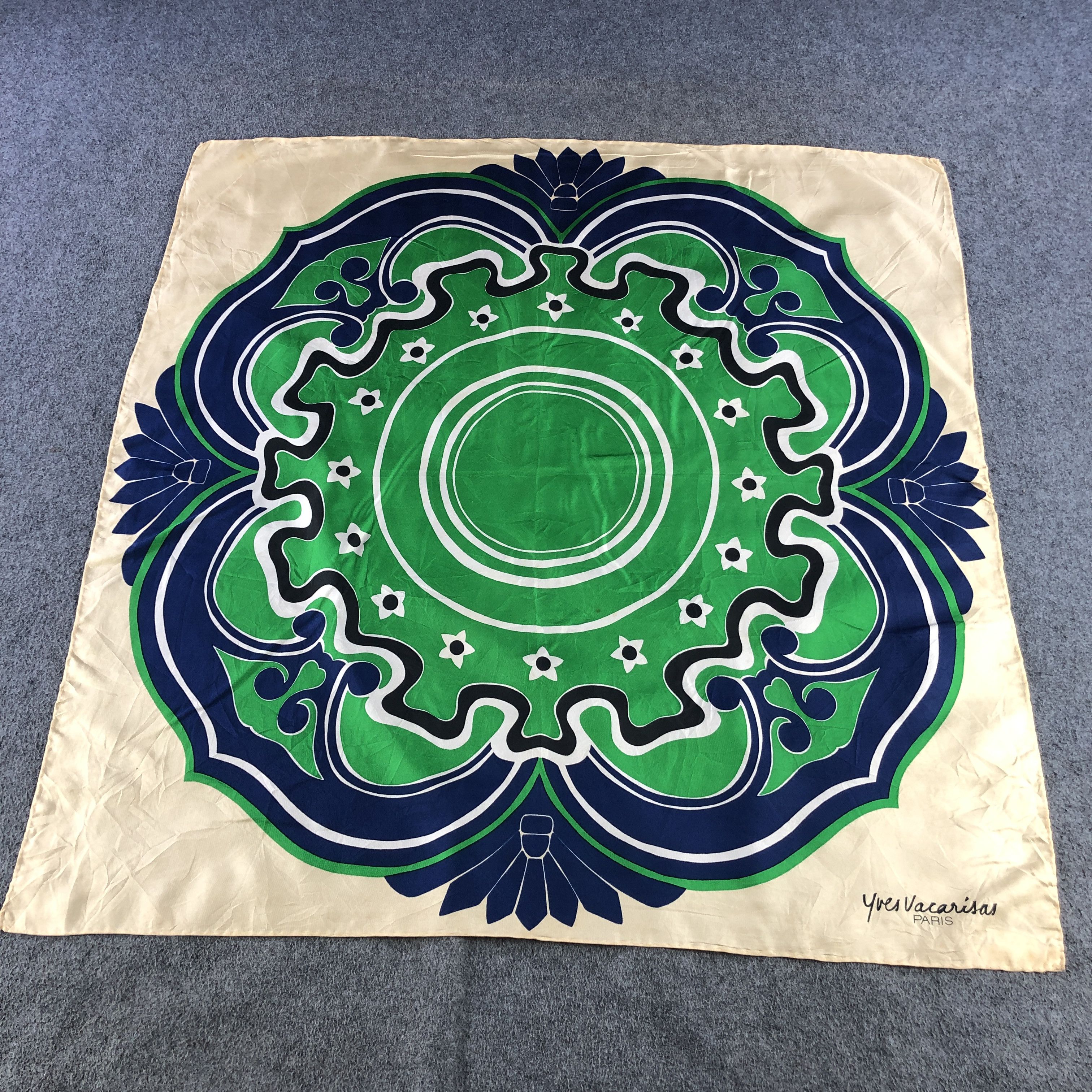 Vintage Yves Vacarisas Silk Scarf M1188 Size ONE SIZE - 2 Thumbnail