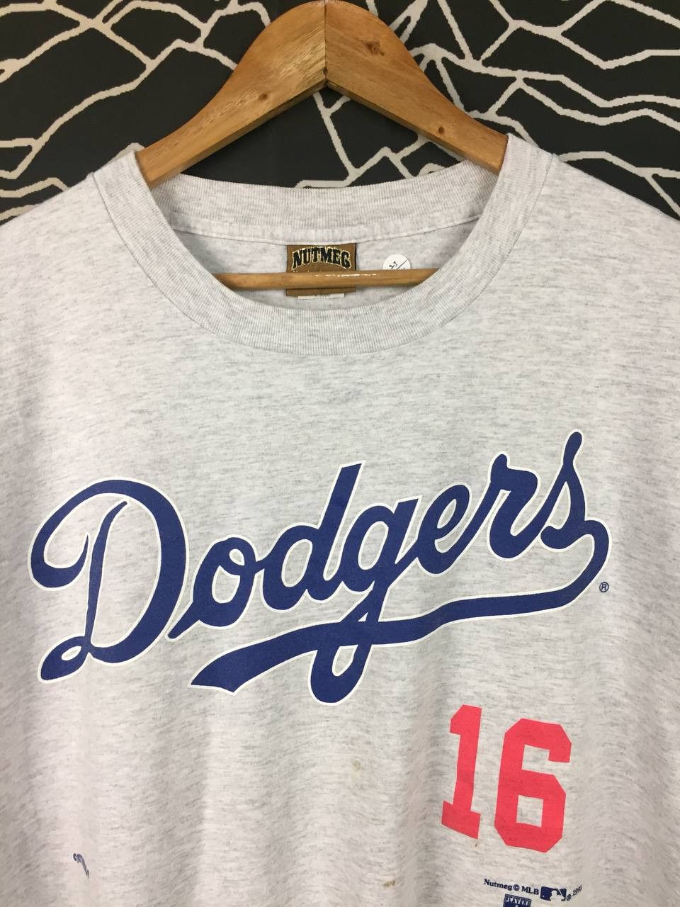 MLB Vtg 1995 Hideo Nomo LA Dodgers Nutmeg Mills Tee Size US L / EU 52-54 / 3 - 3 Thumbnail