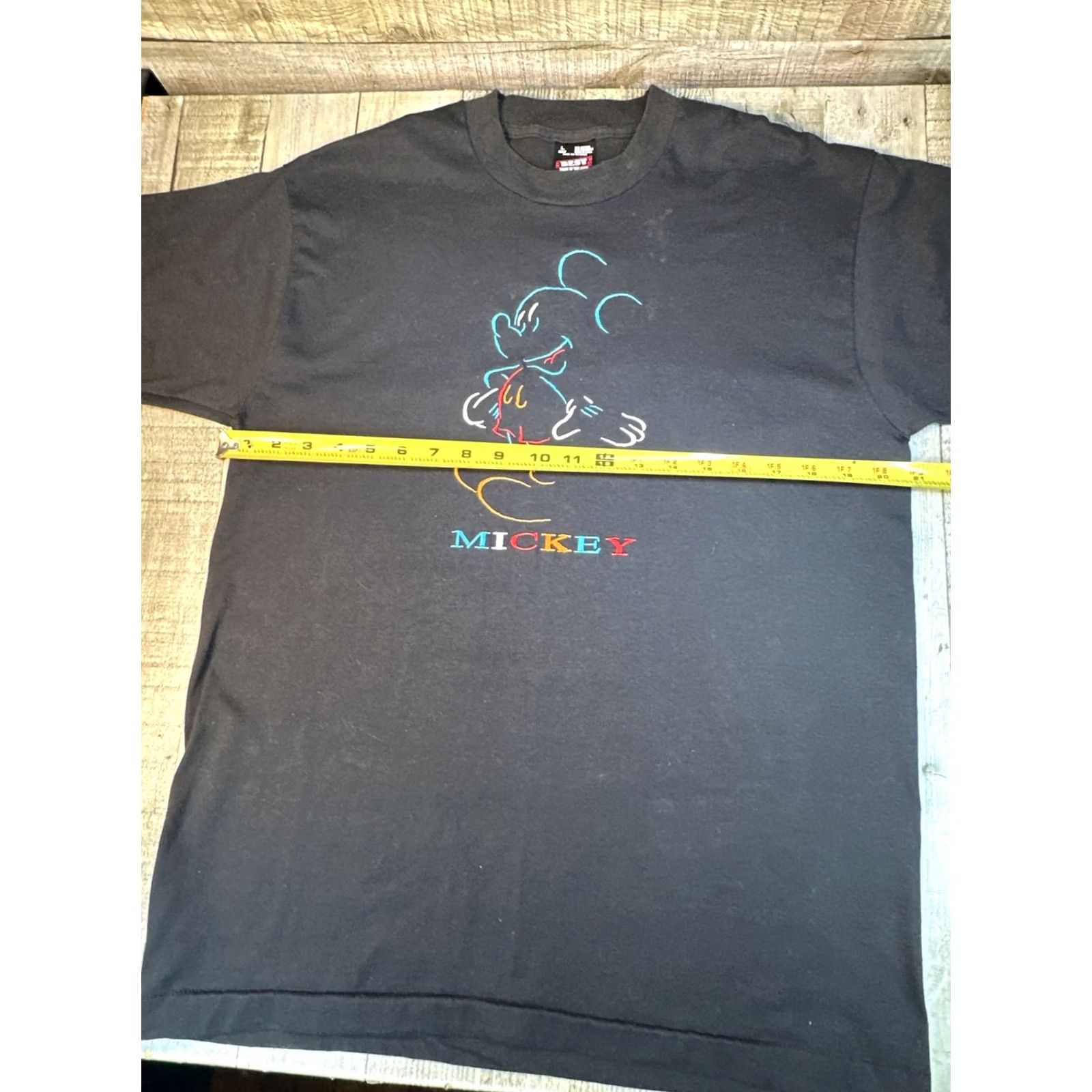 Fruit Of The Loom VINTAGE Fruit of the Loom Mickey Mouse Embroidered Logo T Shirt L Black Cotton Mens Short Sleeve Crew Neck 90s Size US L / EU 52-54 / 3 - 5 Thumbnail