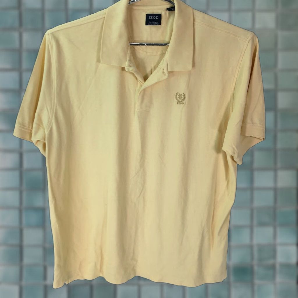 Izod Izod Mens Polo T Shirt Short Sleeves Collared Pullover Classic Yellow XXL Size Size US XXL / EU 58 / 5 - 1 Thumbnail