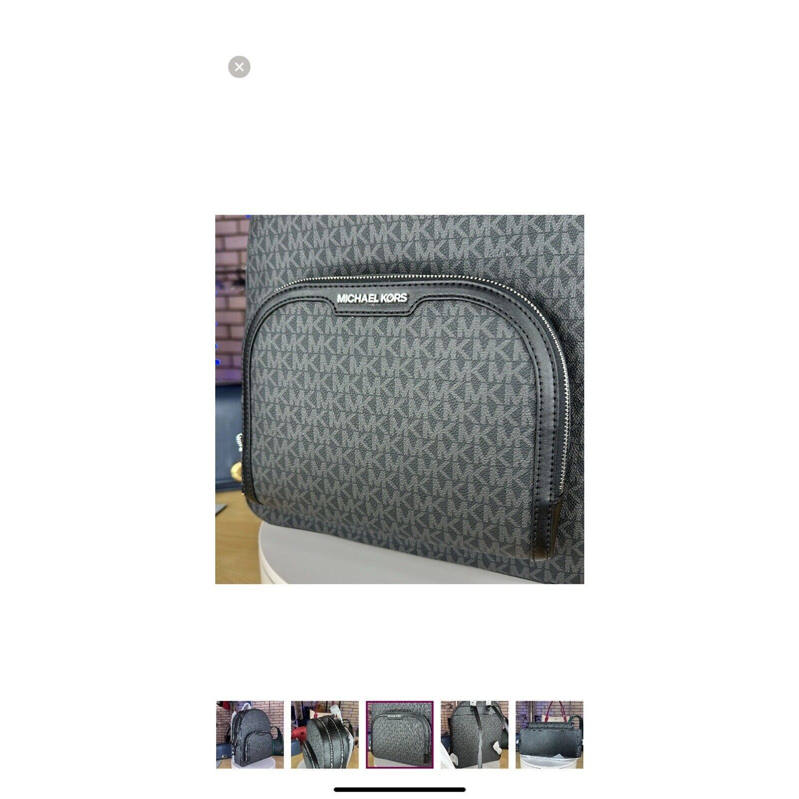 Michael Kors NWT Michael Kors Jaycee Large Backpack Logo MK Black Zip Size ONE SIZE - 6 Thumbnail
