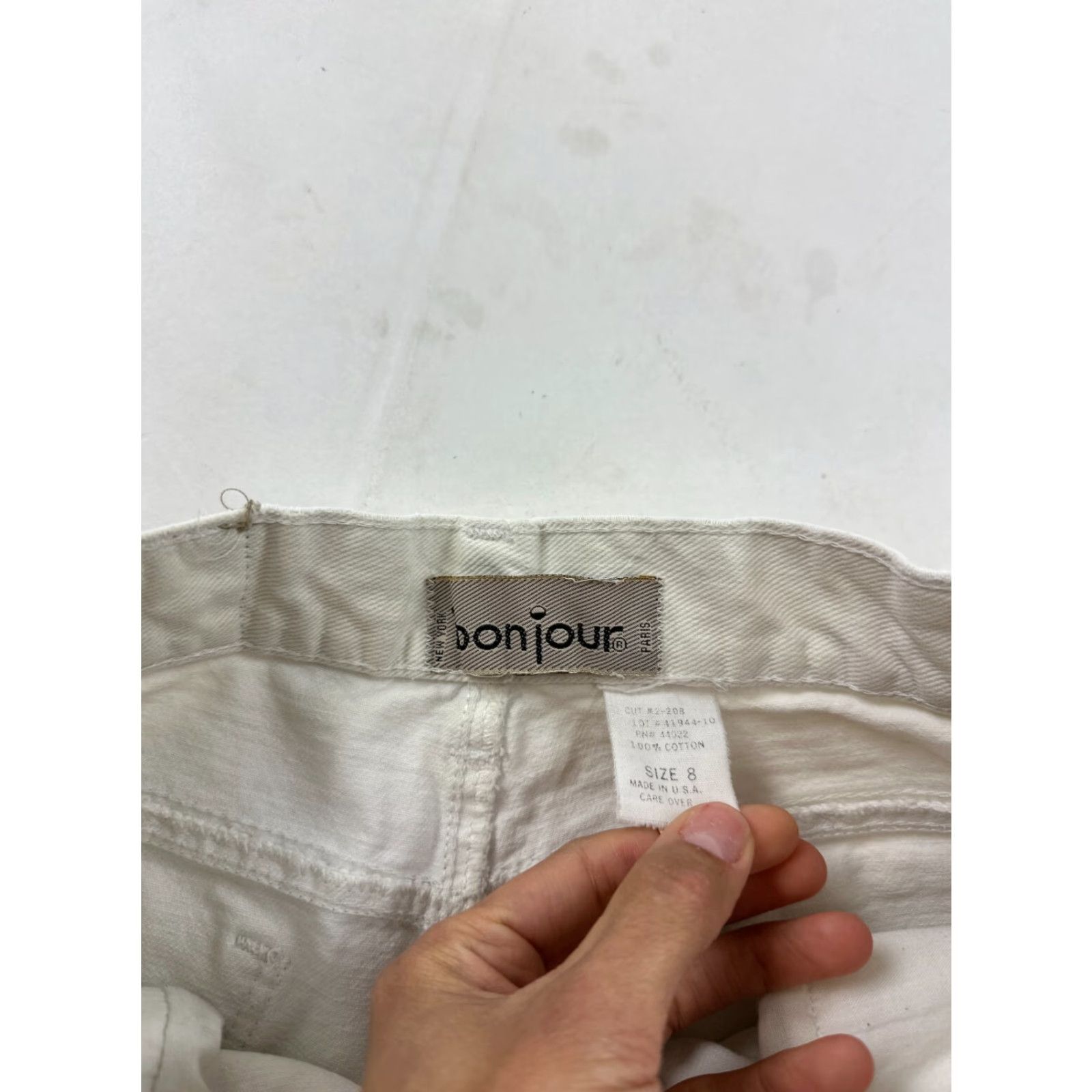 Vintage BonJour Jeans Womens 8 White Denim 5-Pocket High Rise Skinny Ankle Zip Regular Mens Womens Girls etc Size 30" / US 8 / IT 44 - 5 Thumbnail