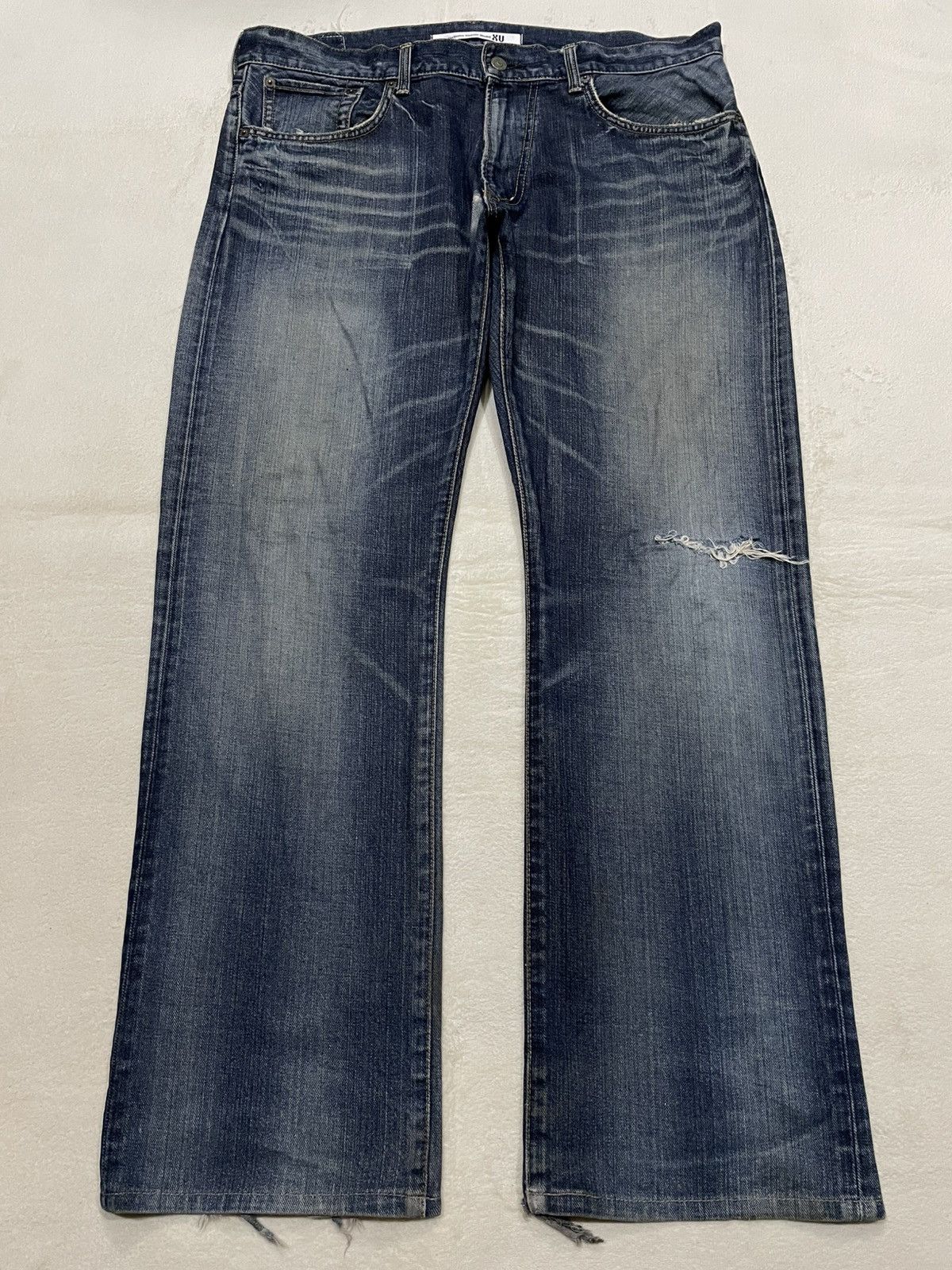 Edwin Vintage Edwin Straight Cut Distressed Faded Denim Jeans Size US 39 - 1 Thumbnail
