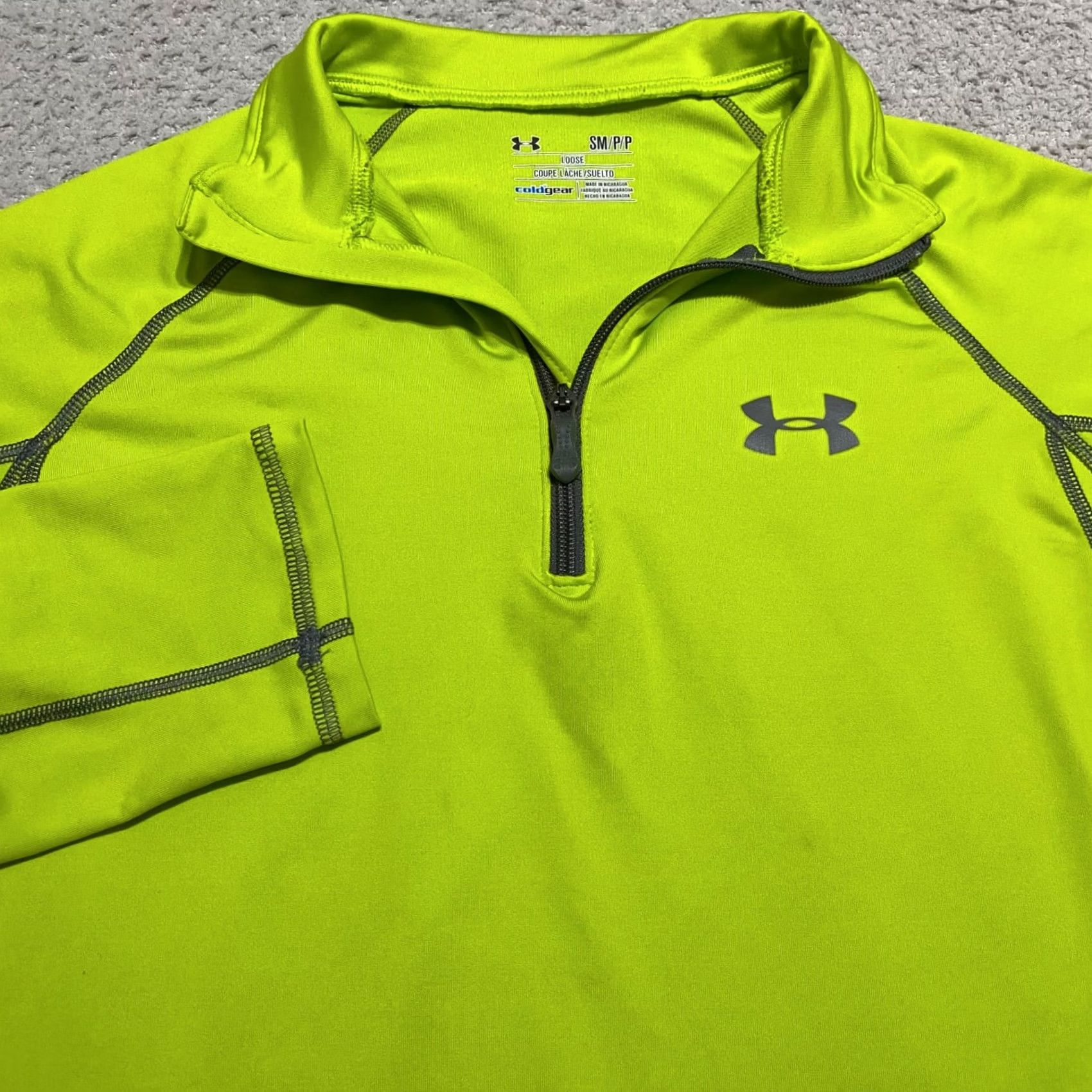Under Armour Under Armour Mens Sweatshirt Small Long Sleeve 1/4 Zip Lightweight Green Polyester Outdoors Sports Pullover | Regular Fit Mens Size US S / EU 44-46 / 1 - 5 Thumbnail