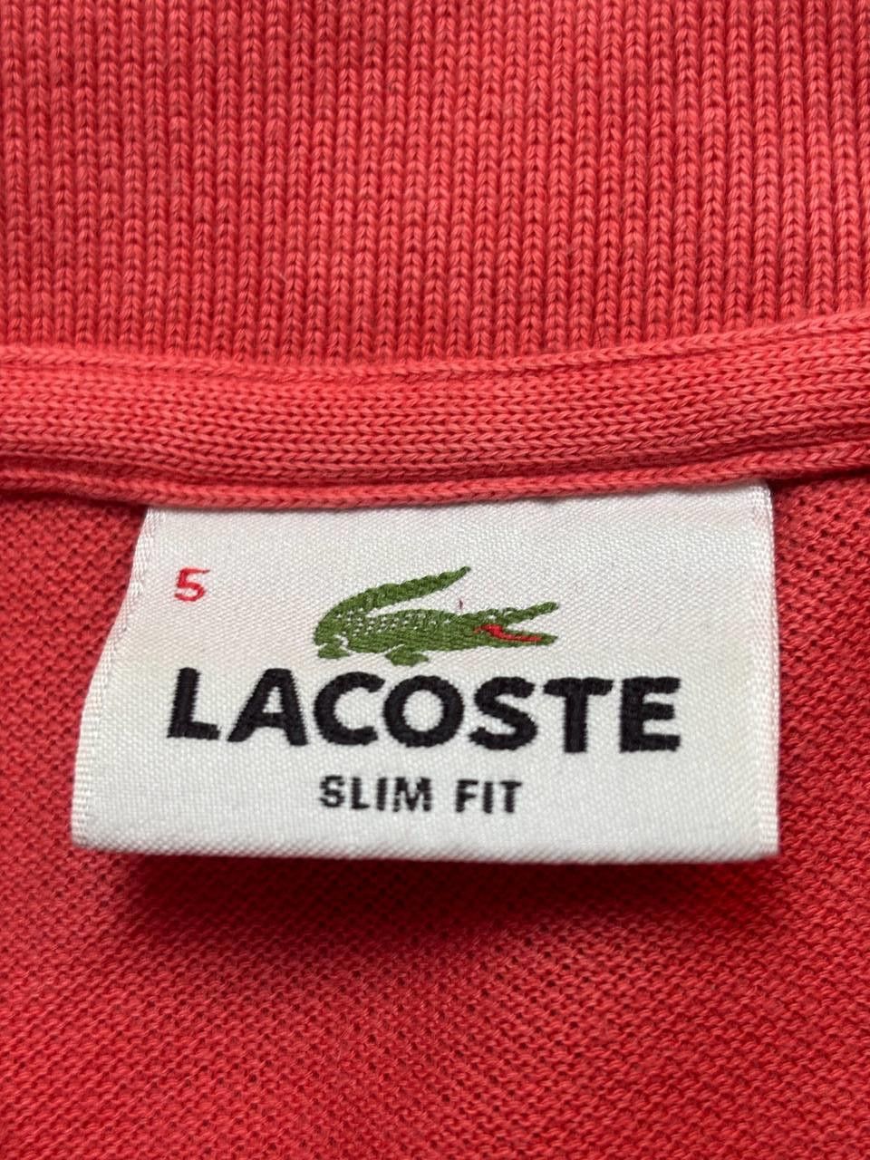 Lacoste Lacoste Slim Fit Tipped Polo Salmon Pink Size 5/L Size US L / EU 52-54 / 3 - 7 Thumbnail