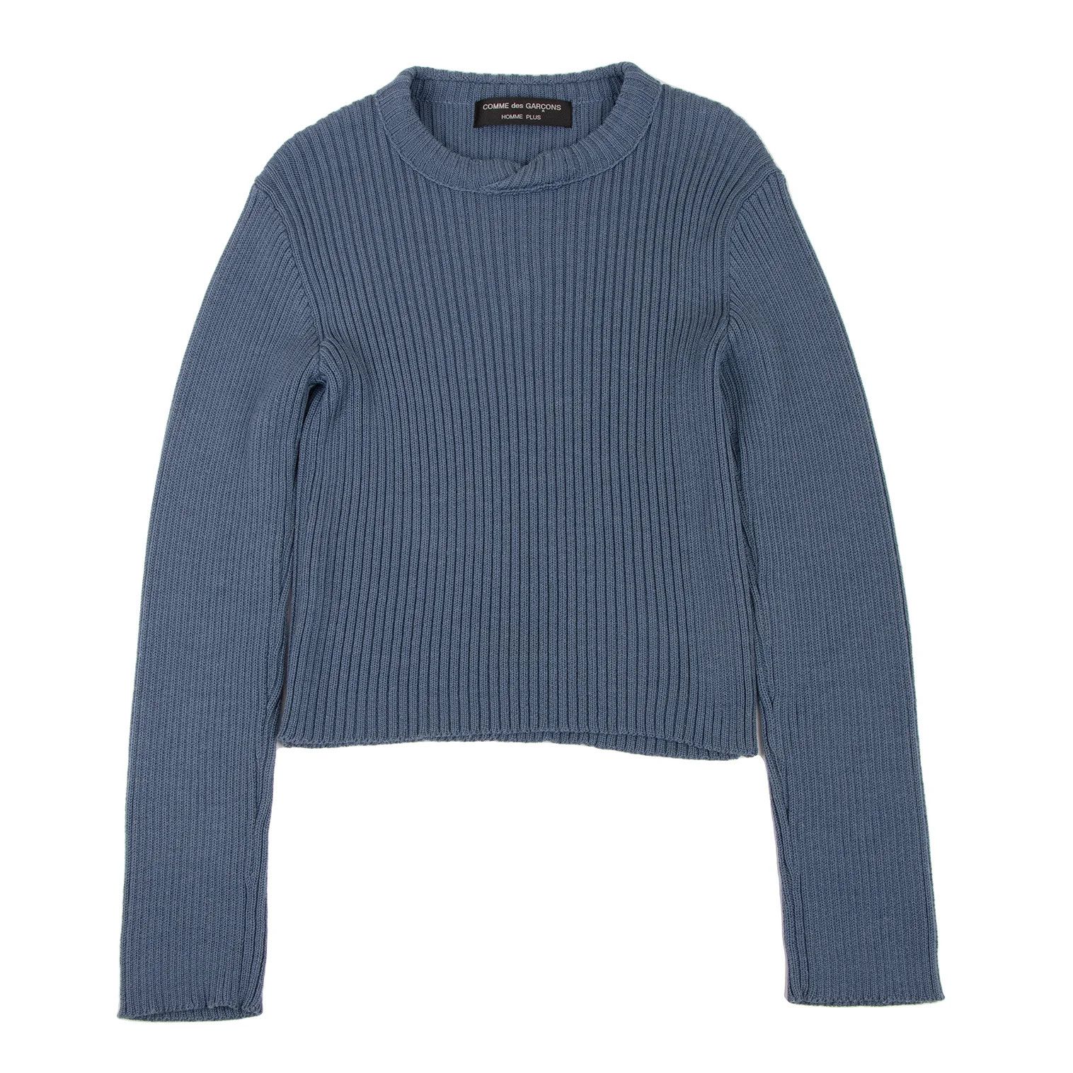 Comme des Garcons Homme Plus Ribbed Knit Sweater in Blue, Size S Size US S / EU 44-46 / 1 - 1 Thumbnail