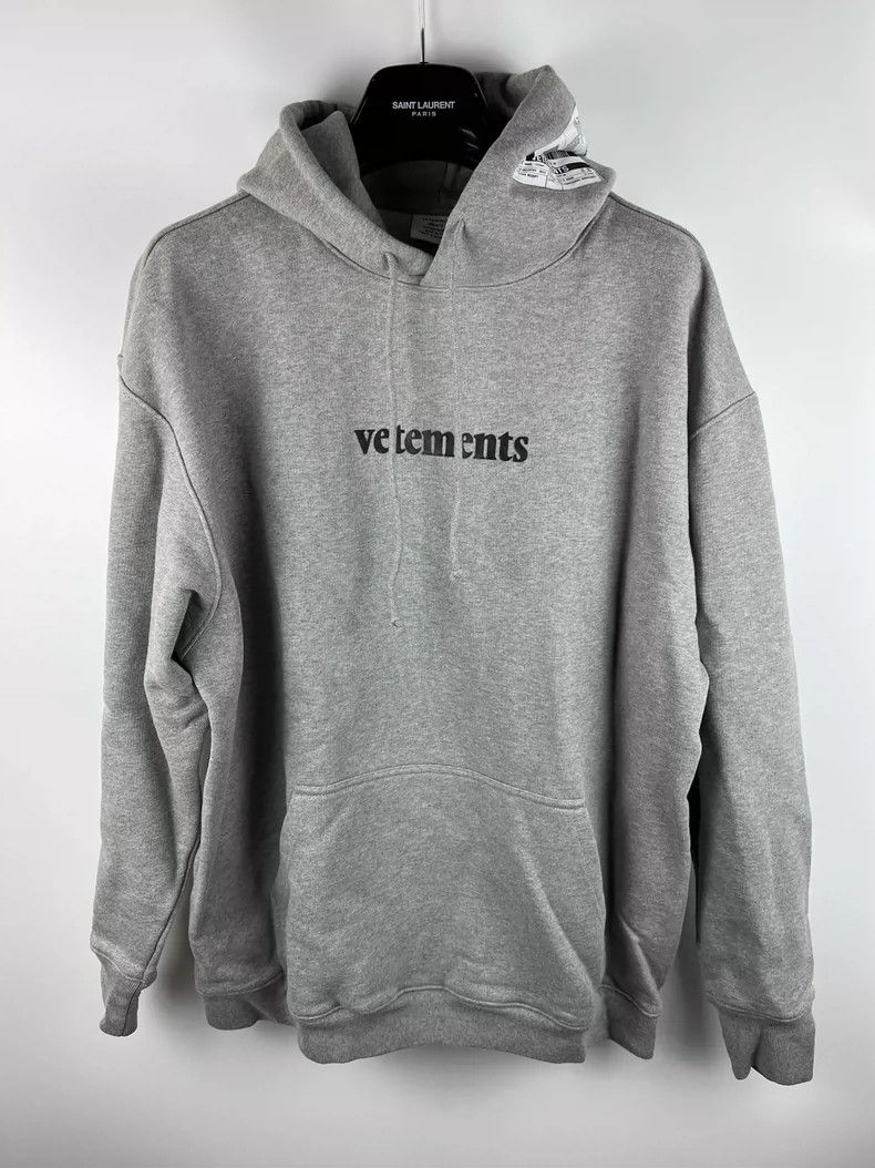 Vetements Vetements Classic Grey Washed Label Hoodie Size US M / EU 48-50 / 2 - 1 Thumbnail