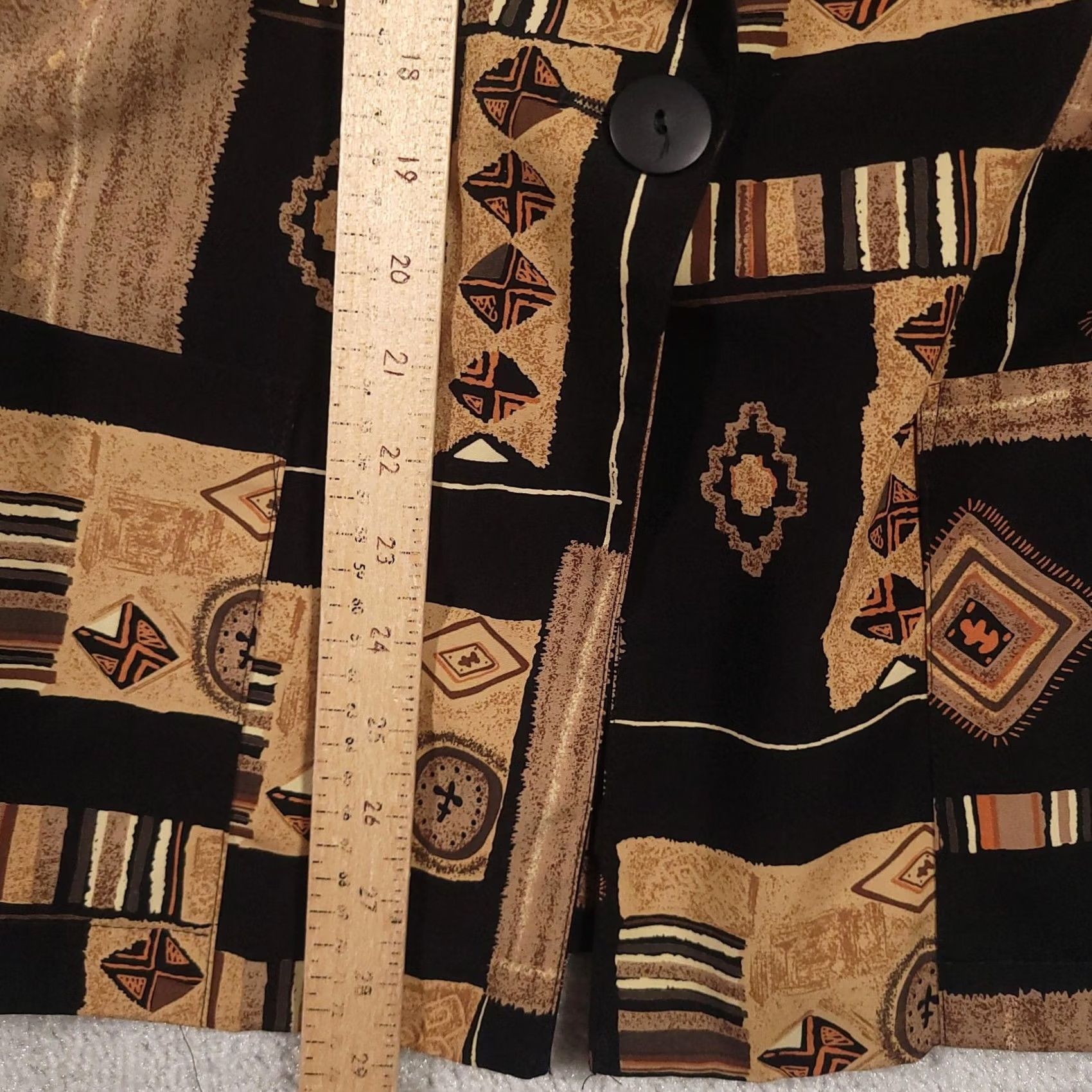 Vintage VINTAGE Fashion Bug Blazer Womens Small Black Tan Geometric Patchwork 90s Jacket Size S / US 4 / IT 40 - 7 Thumbnail