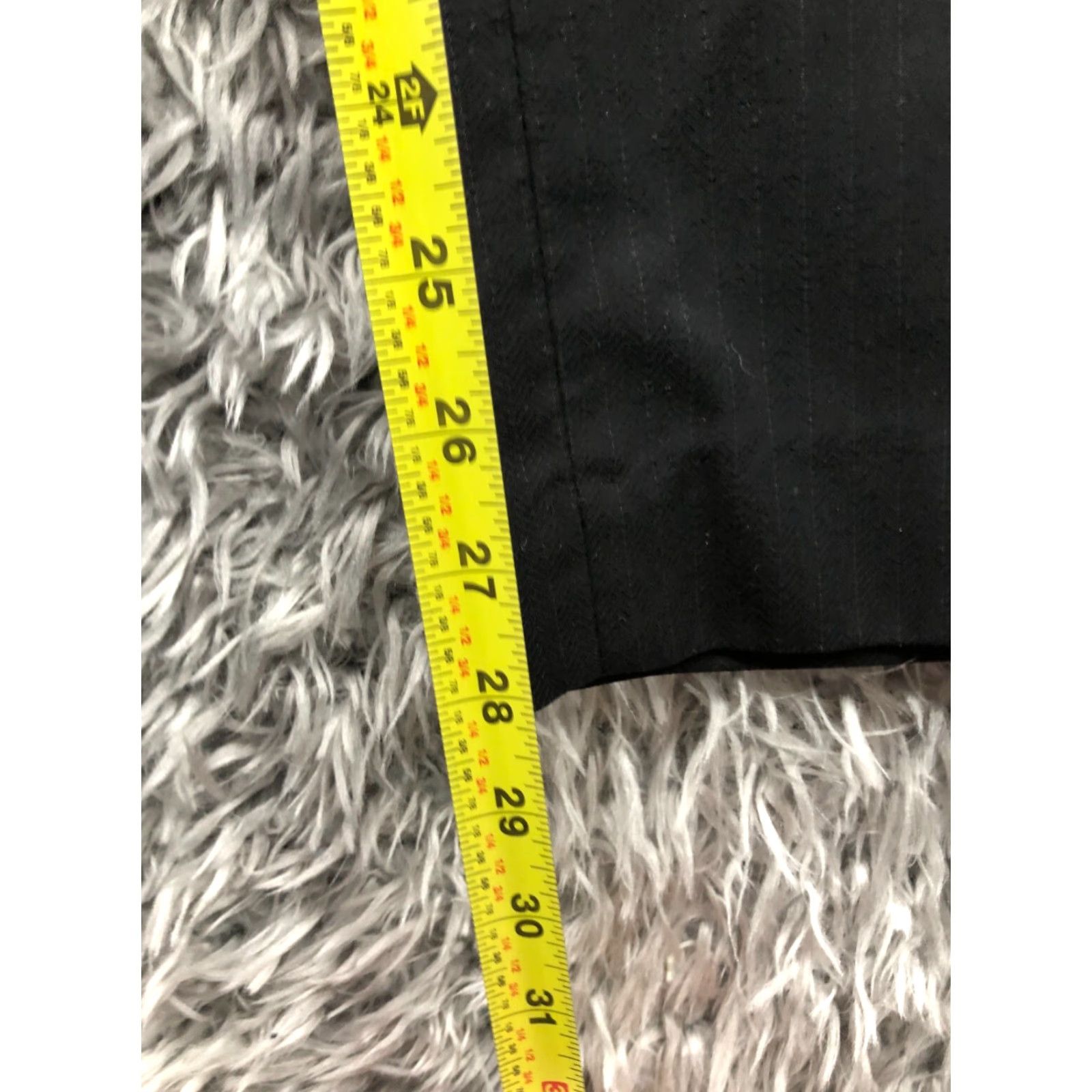 Perry Ellis Perry Ellis Portfolio Pants Mens 34x30 Black Pin Stripe Polyester Pleated Dress Pants Cuffed Regular Straight Leg Winter Fall Spring Season Mens Size US 34 / EU 50 - 3 Thumbnail