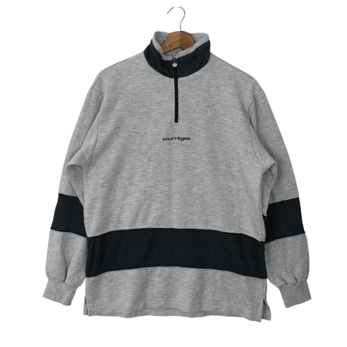 Courreges COURREGES Embroidery Spellout Half Zip Sweatshirt Size US M / EU 48-50 / 2 - 1 Thumbnail