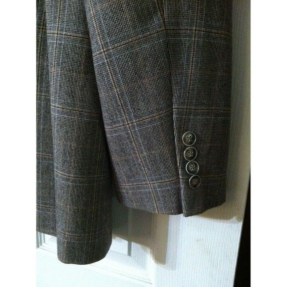 Tasso Elba TASSO ELBA MEN'S BROWN 100%WOOL SPORT COAT BLAZER SIZE: 46L Size 46L - 5 Thumbnail