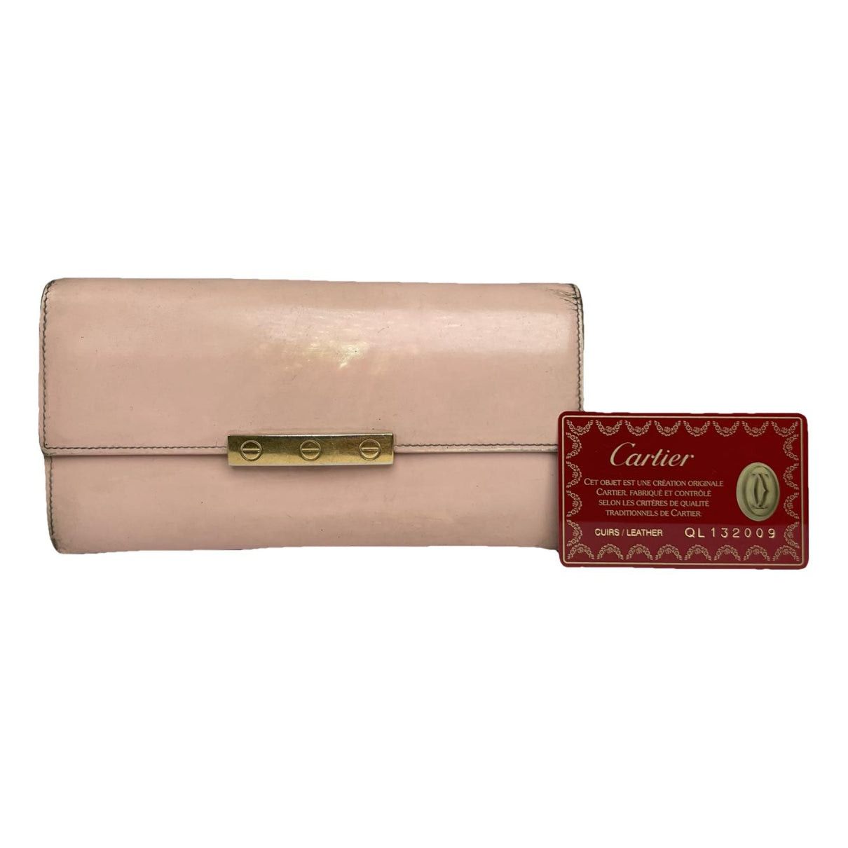 Cartier Pink Patent Leather Wallet Size ONE SIZE - 1 Thumbnail