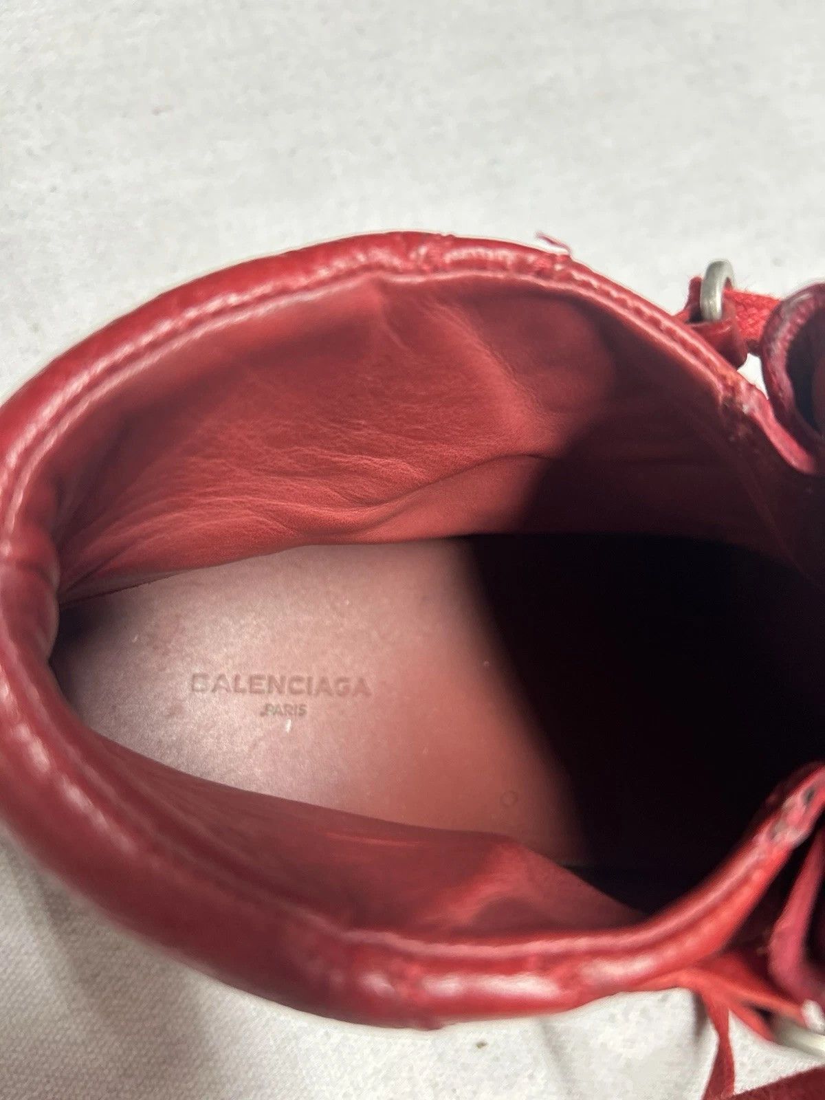 Balenciaga Balenciaga Arena Red 10 High Tops Leather Sneakers Size US 10 / EU 43 - 6 Thumbnail