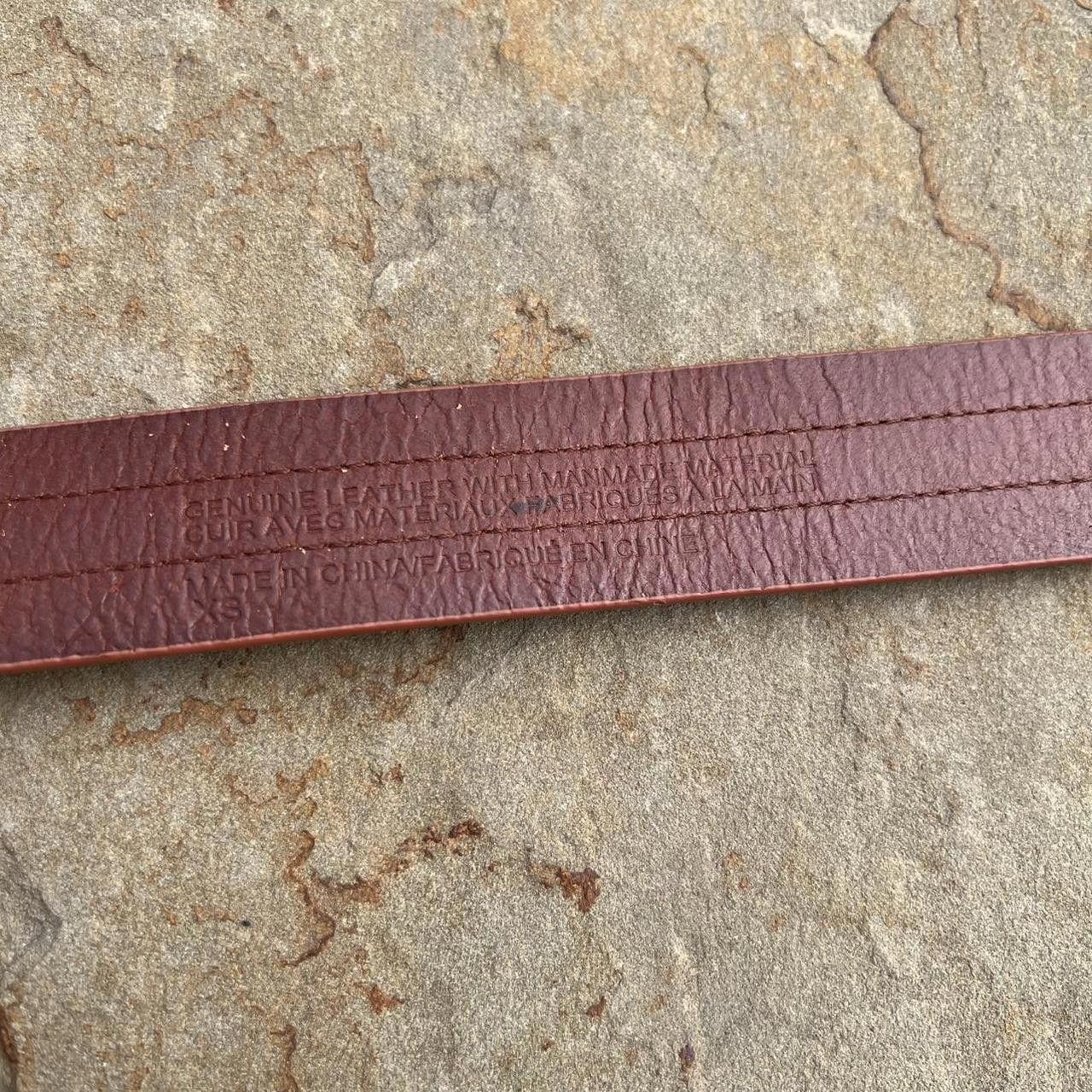 Other Y2K Brown w/ Black Strip Leather Belt Size ONE SIZE - 6 Thumbnail