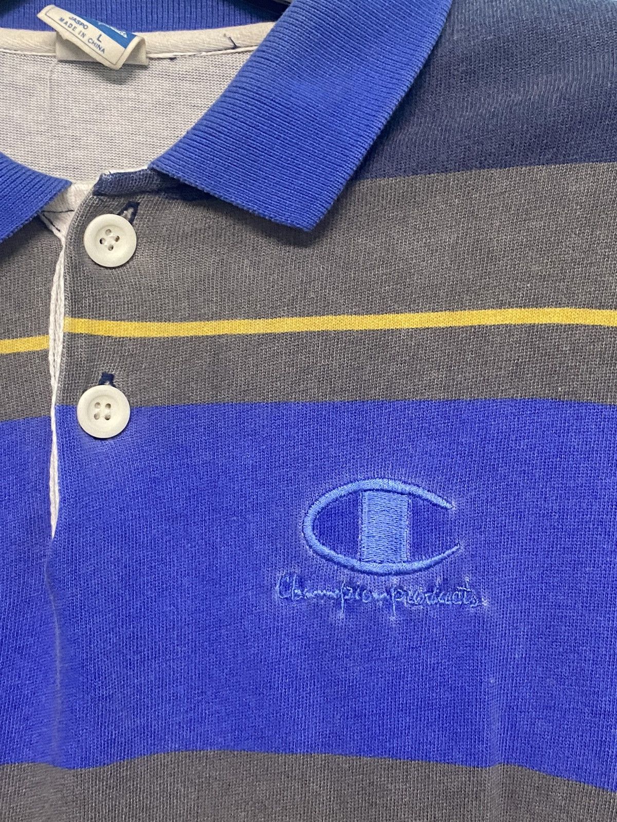 Champion 💥VINTAGE💥90s POLO RUGBY CHAMPION STRIPE EMBROID LOGO Size US L / EU 52-54 / 3 - 5 Thumbnail