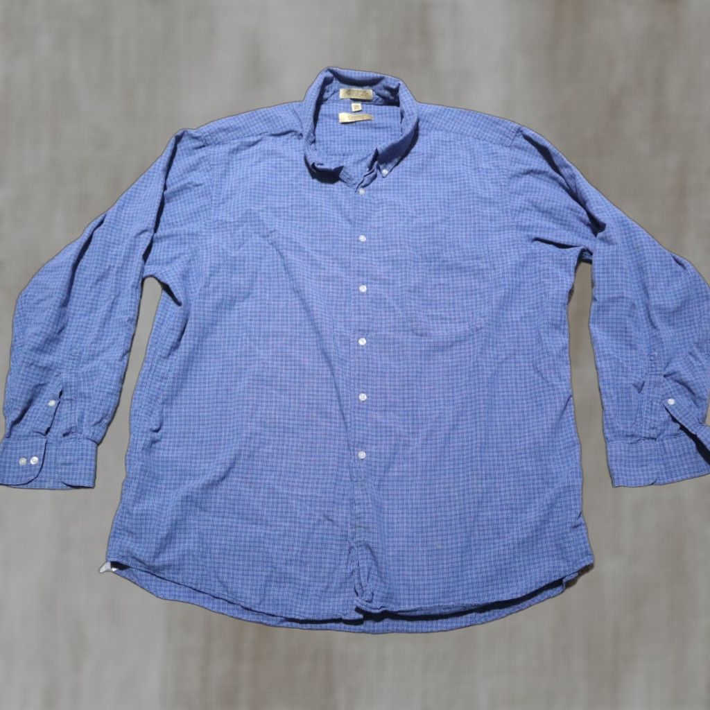 Arrow Arrow Shirt Button-Up Men 2XL Blue Polyester Rayon Casual Long Sleeve 90s Logo Size US XXL / EU 58 / 5 - 1 Thumbnail