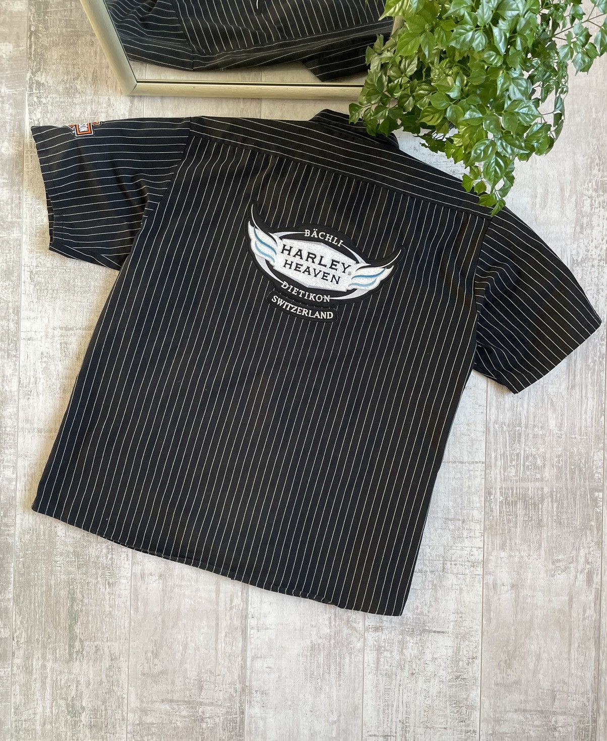 Harley Davidson × Vintage Harley Davidson Vintage Work Wear Shirt Striped Motorcycle Size US L / EU 52-54 / 3 - 2 Thumbnail