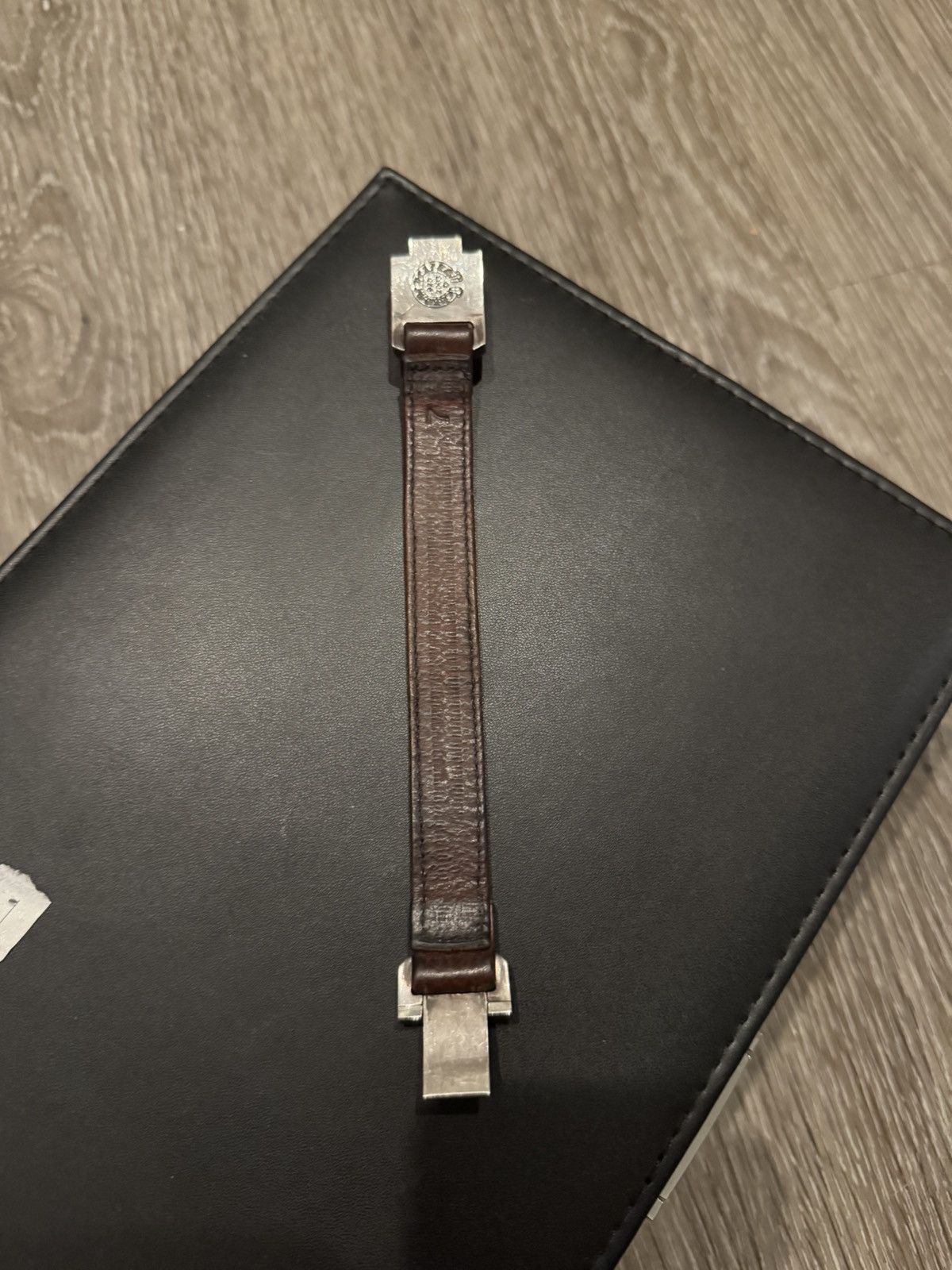 Chrome Hearts Chrome Hearts Brown Leather Harness Clasp Bracelet Silver Size ONE SIZE - 8 Thumbnail