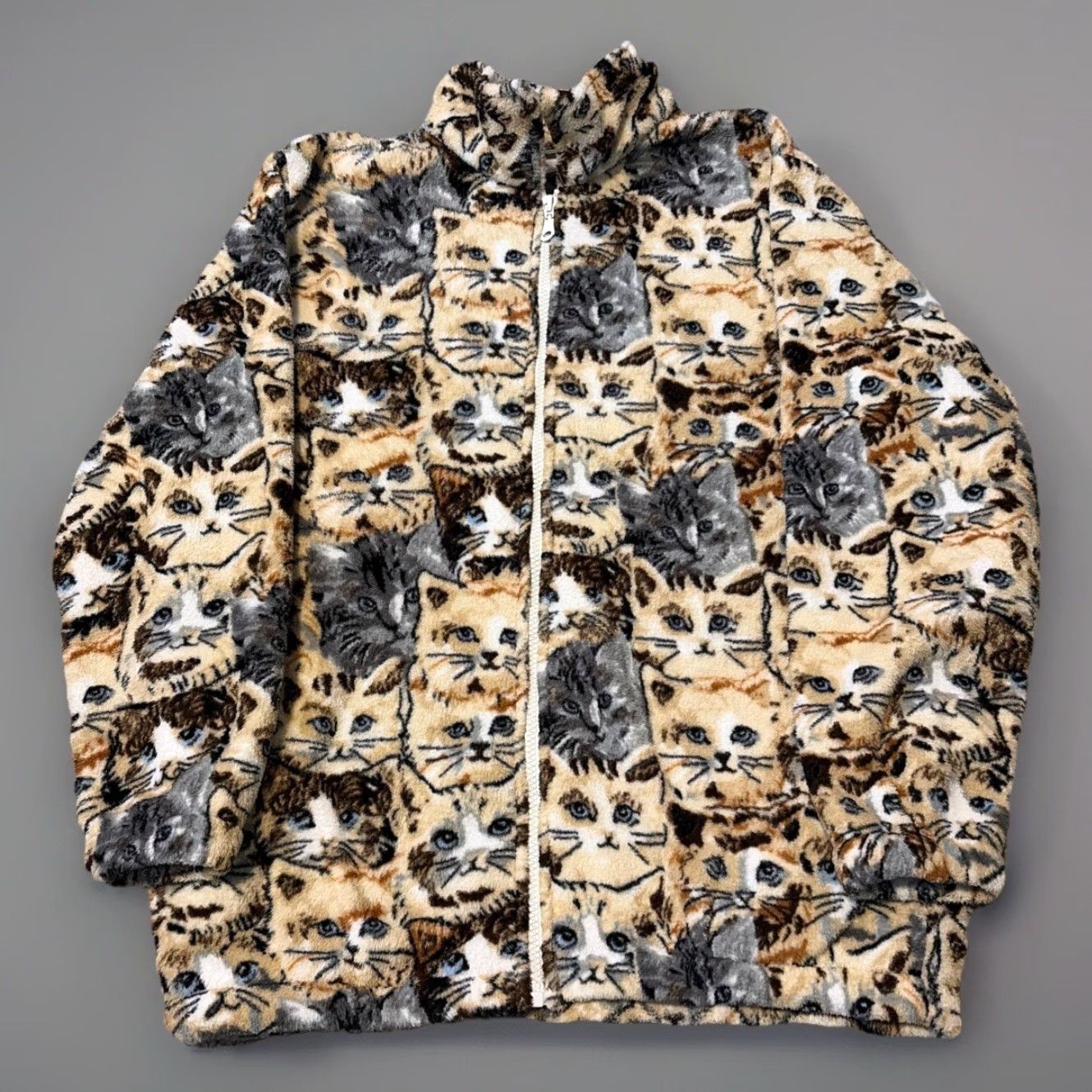 Vintage VINTAGE BonWorth Cats All Over Print Fleece Jacket Womens Petite XSP XS Full Zip Size XS / US 0-2 / IT 36-38 - 2 Thumbnail
