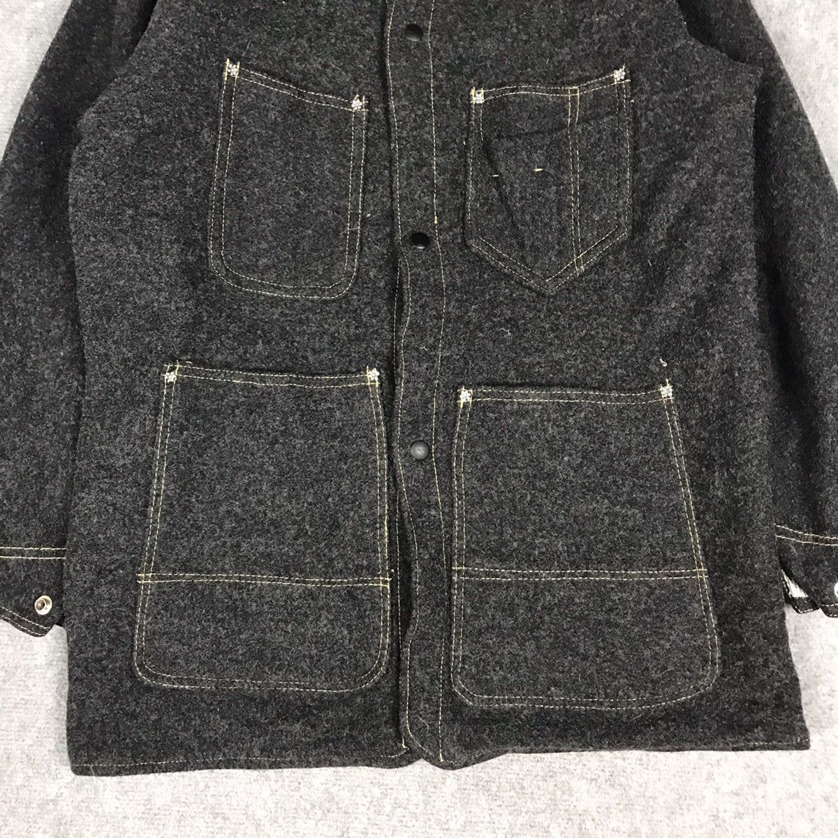 Vintage HERMOSE WORK CLOTHING WOOL SNAP BUTTON JACKET Size US S / EU 44-46 / 1 - 3 Thumbnail