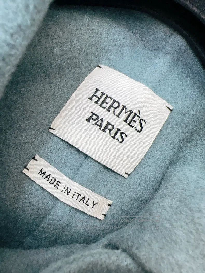 Hermes Hermes Blue Gray Haze Color Cashmere Coat Double-sided Cas Size XS / US 0-2 / IT 36-38 - 4 Thumbnail