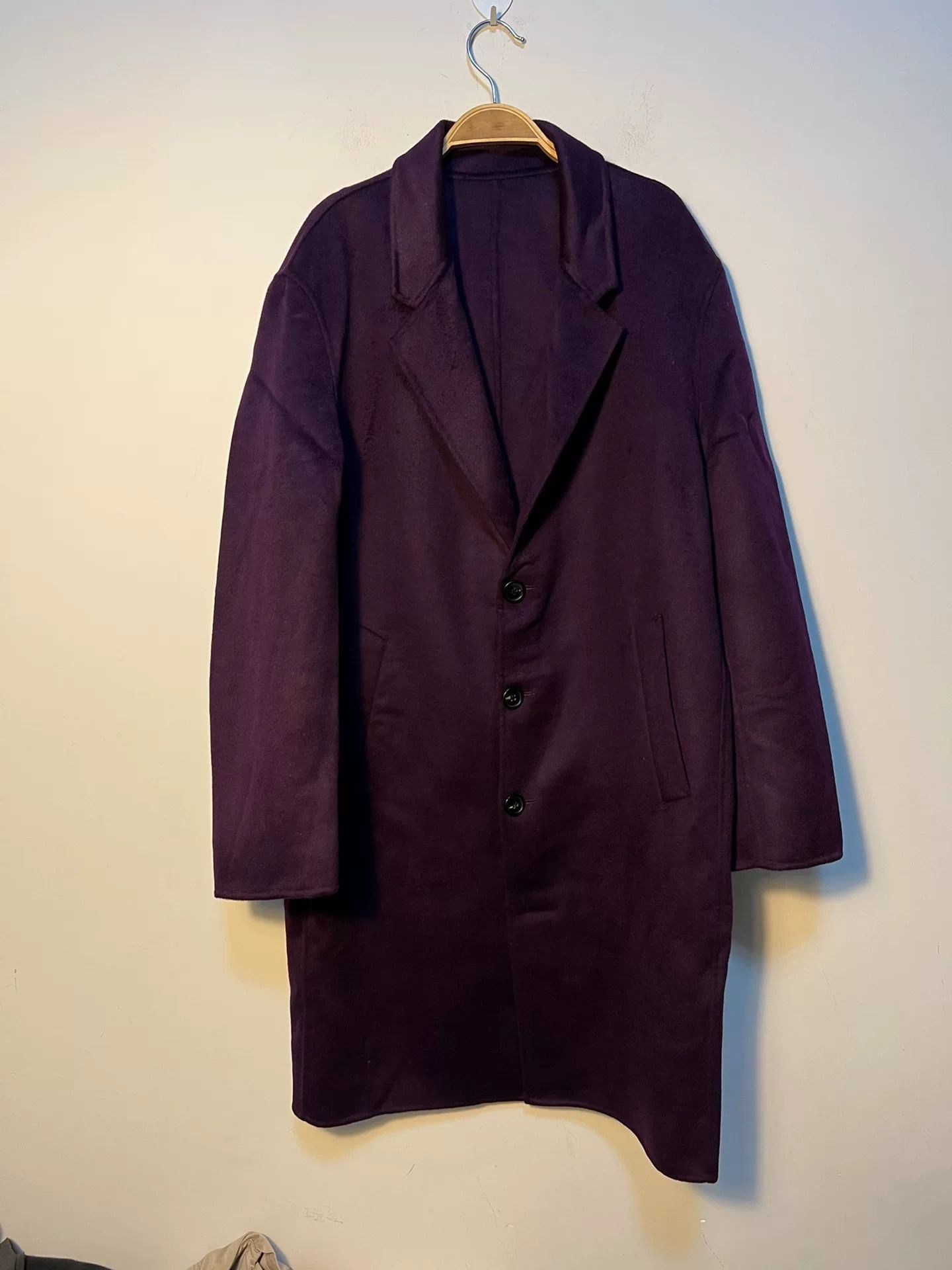 Acne Studios Acne Studios Purple Cashmere Coat Size US M / EU 48-50 / 2 - 1 Thumbnail