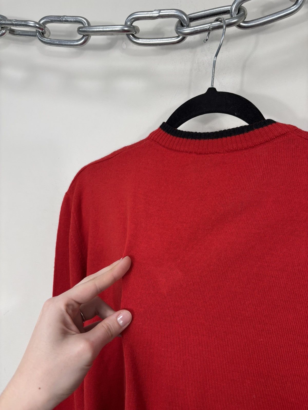 Dolce & Gabbana Vintage Dolce & Gabbana Men’s Red Wool Blend V-Neck Sweater Size US L / EU 52-54 / 3 - 14 Thumbnail