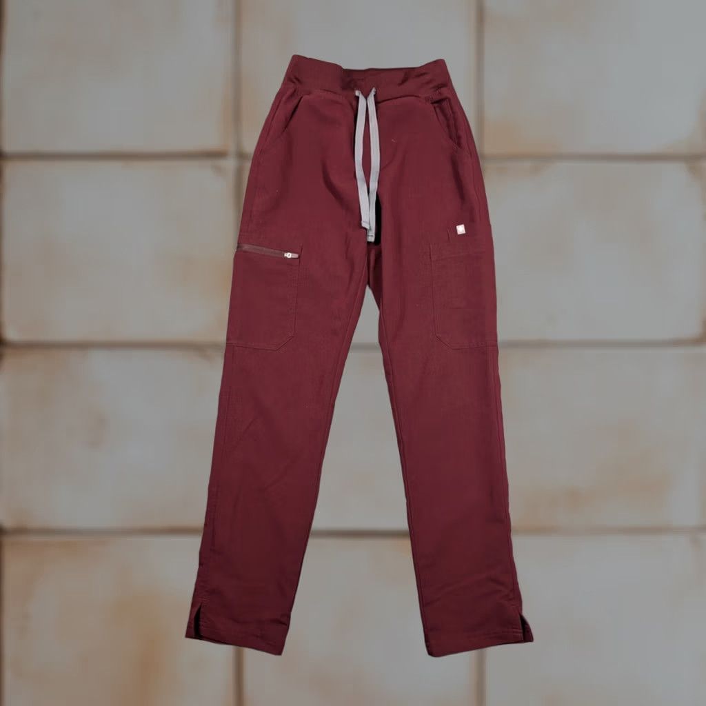 Vintage FIGS Women Yola Skinny Pants XXS Cranberry / Pink TW2000R Medical Scrub Solid Polyester Womens Size 24" / US 00 / IT 34 - 1 Thumbnail