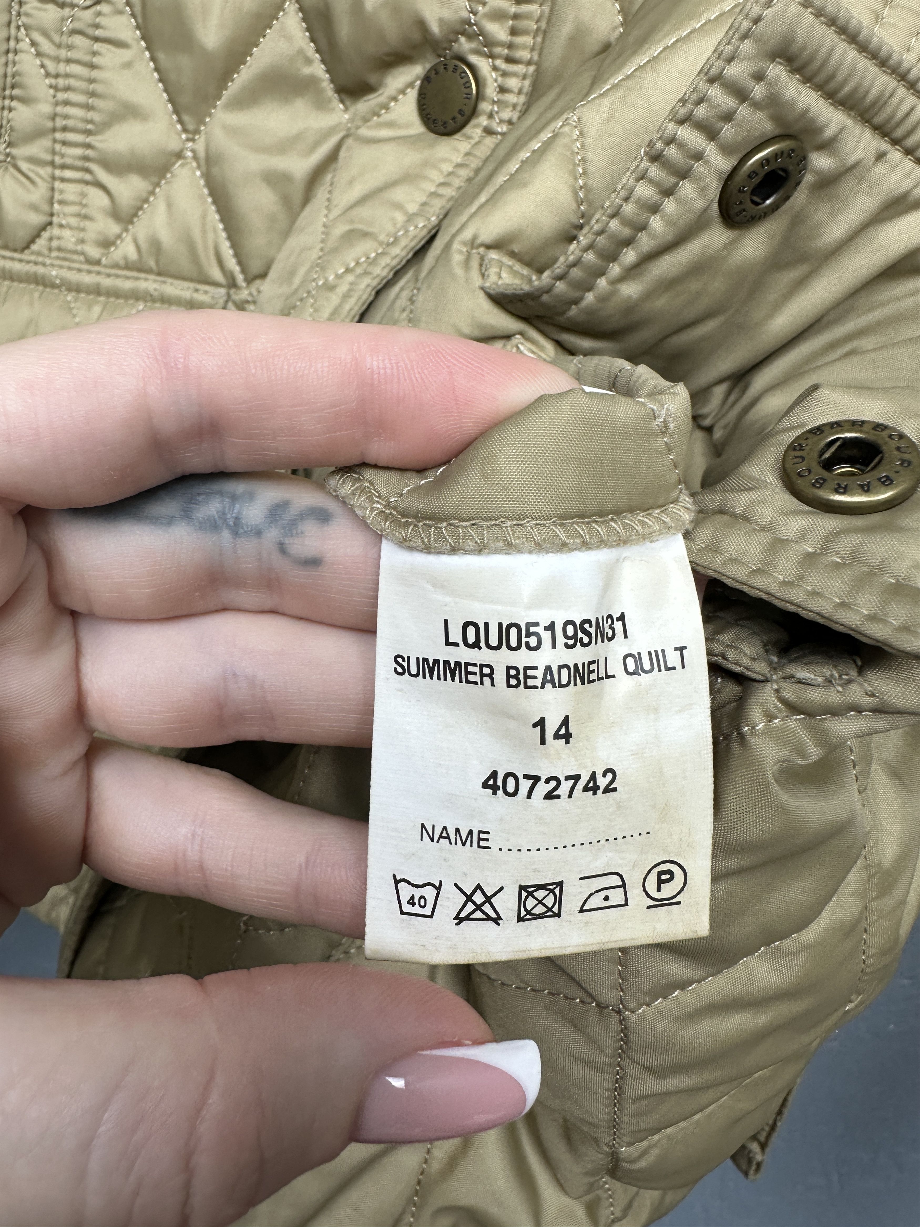 Barbour Barbour Womens Summer Beadnell Quilted Jacket Size L / US 10 / IT 46 - 4 Thumbnail